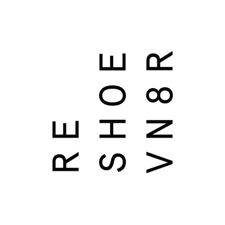 Text on white background reading 'RE E SHOE VRN8R' with unusual letter spacing.