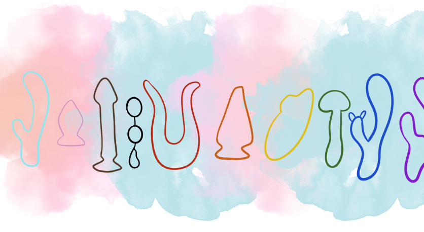 rainbow doodles of sex toys