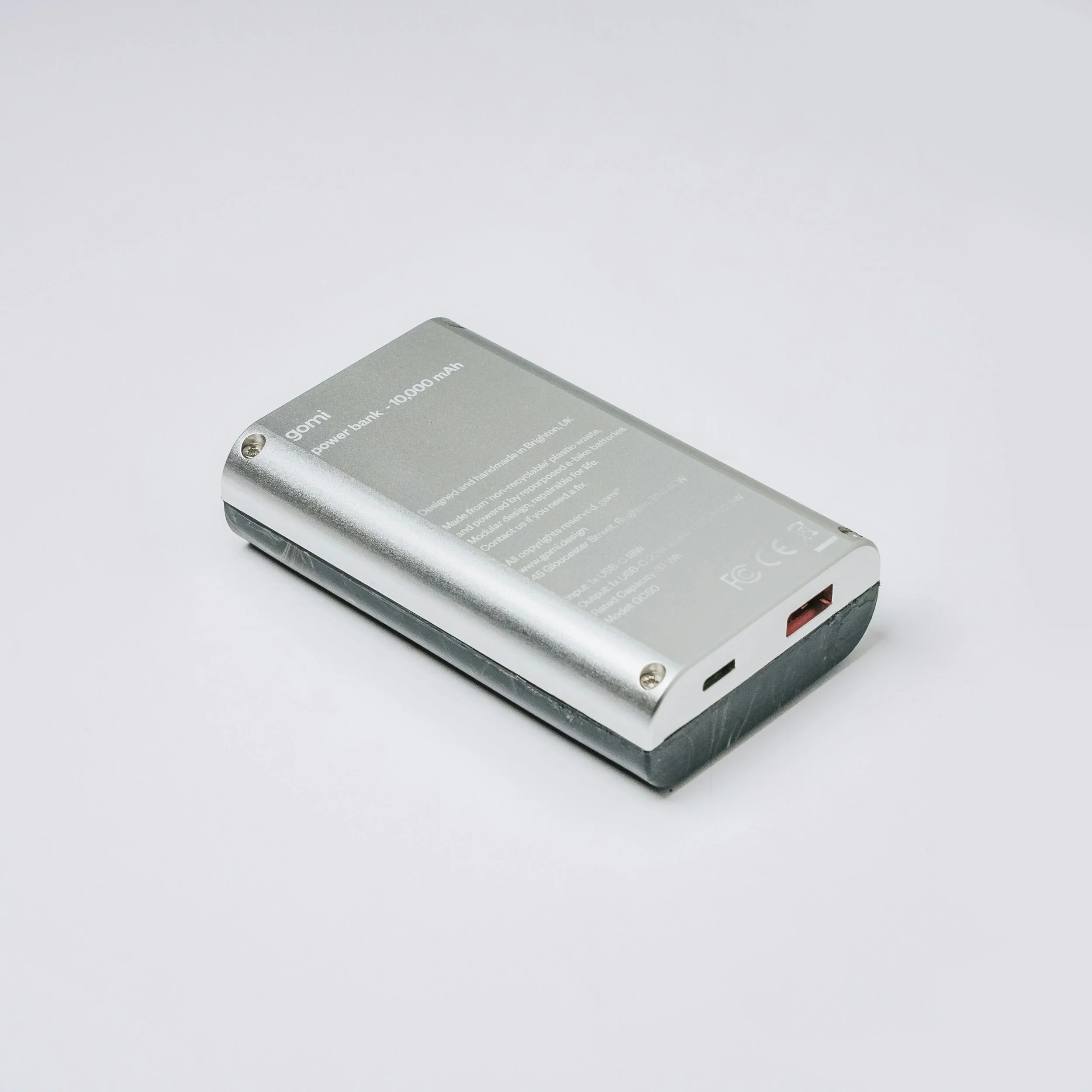 Image of a silver power bank