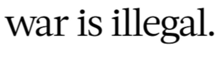 A text image of "war."