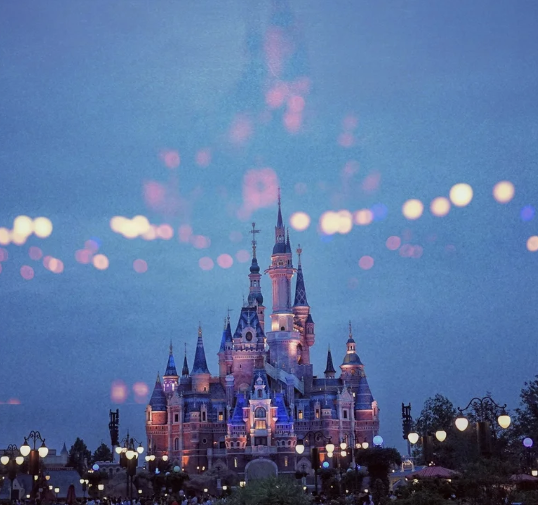 A photo of the Disney castle.