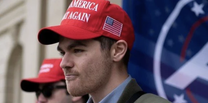 Nick Fuentes at a MAGA rally.