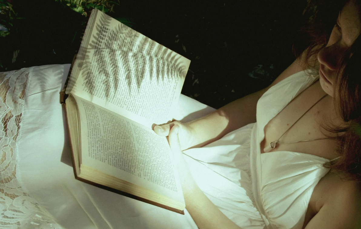 image of woman reading