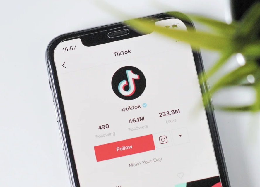 A photo of the Tiktok app pulled up on someone's phone