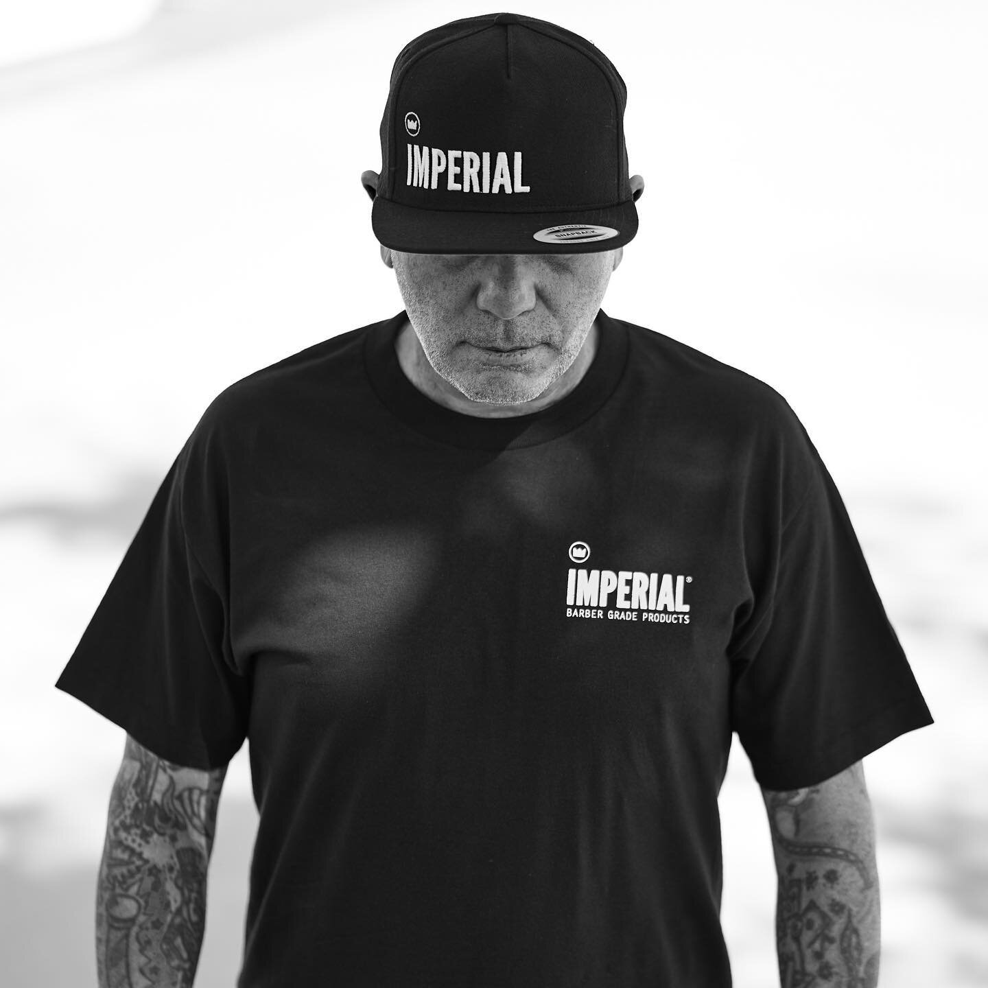 Brand new @imperialbarberproducts t-shirts and hats now available at the shop. Get em while supplies last! 💈#imperialbarberproducts #razorbacksbarbershop