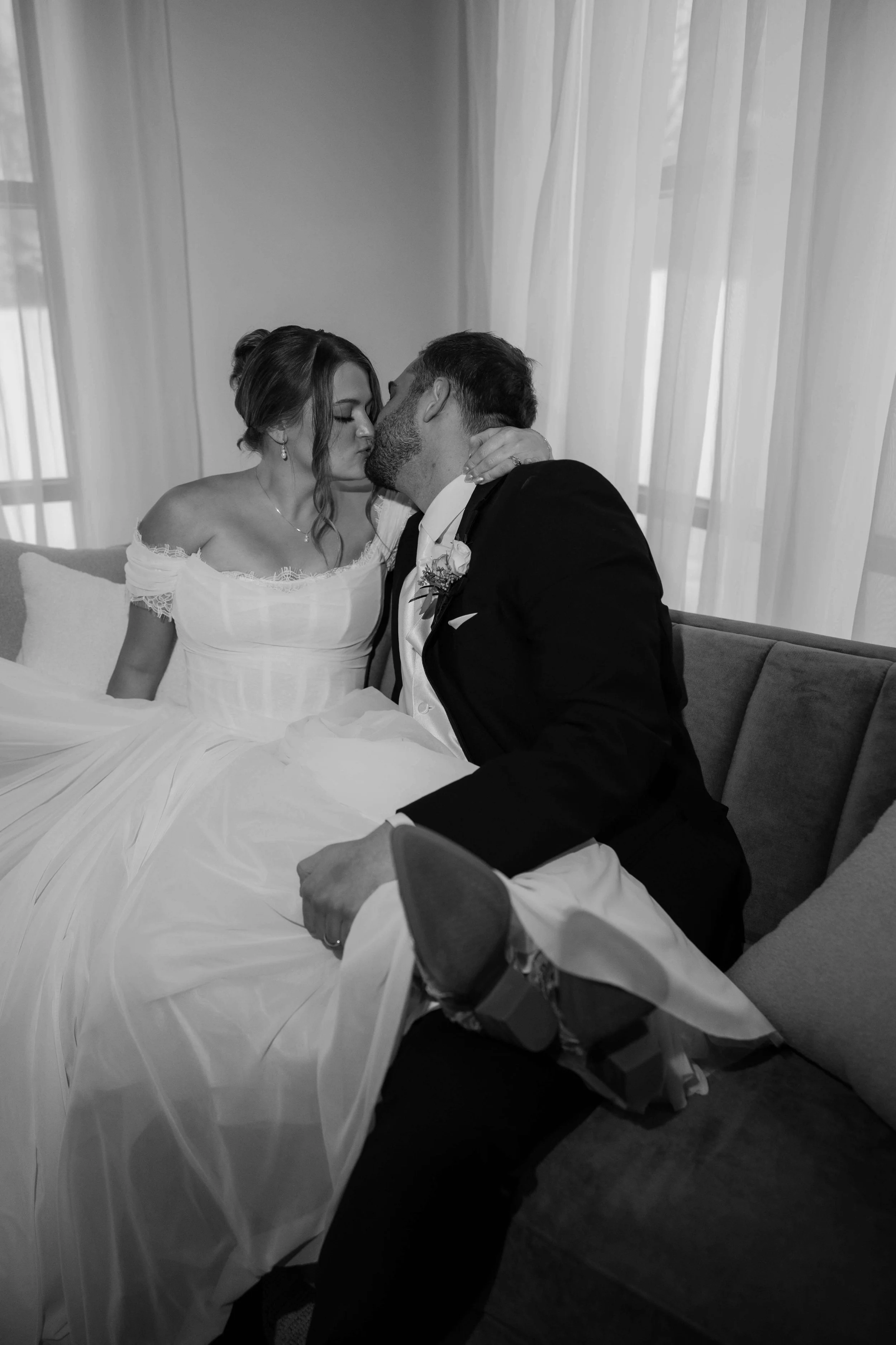 Couple doing direct flash portraits at The Atrium in Sioux Falls, South Dakota.