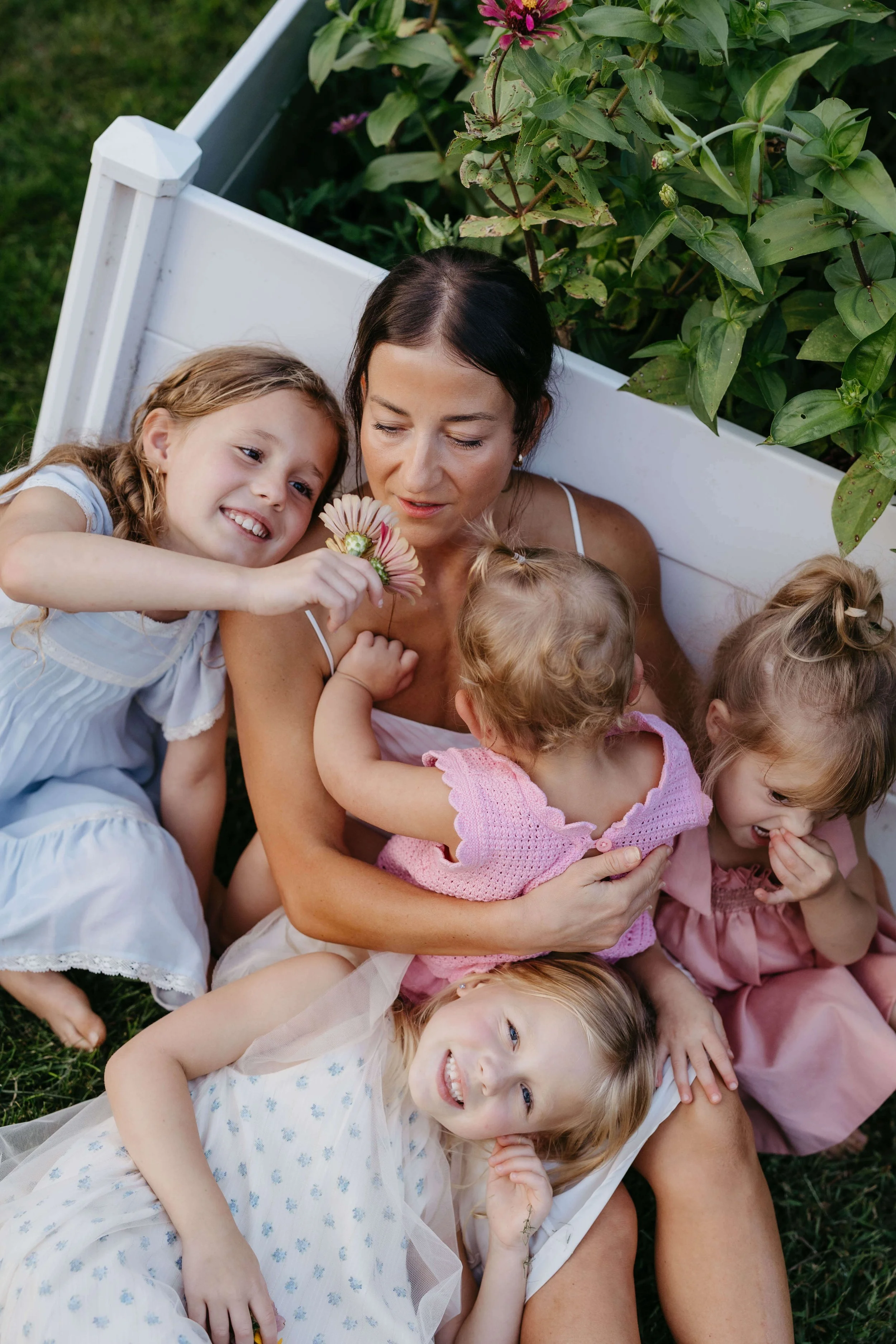 Mother and daughters during family photo session near Brandon South Dakota. Photographed by Jenna Heckel Photography. 