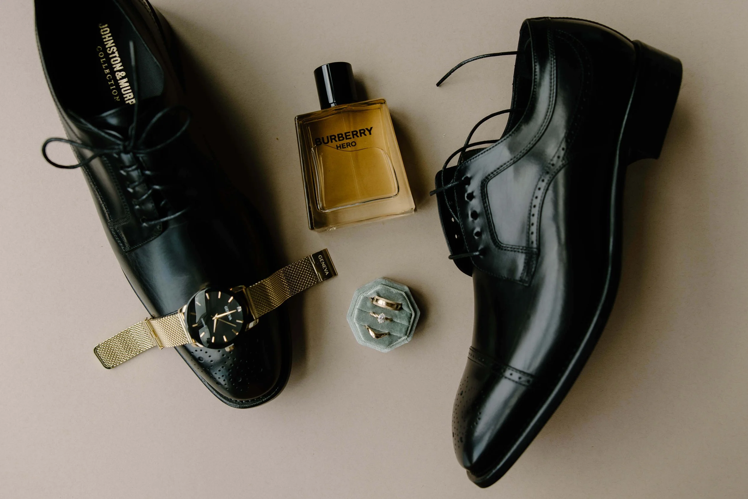 Bride and grooms rings on their wedding day at The Atrium in Sioux Falls.