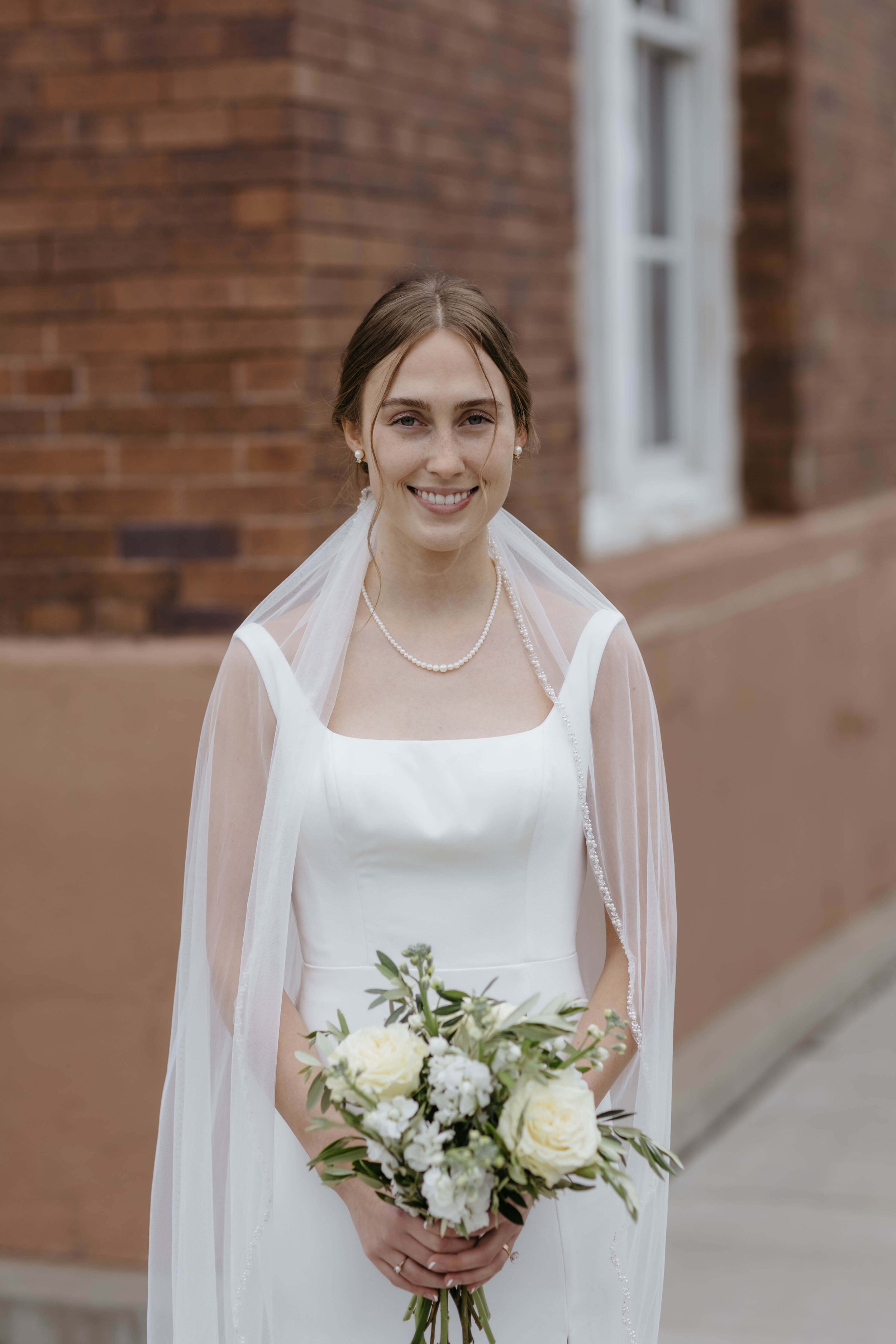 Portraits of bride on her wedding day in Yankton South Dakota.
