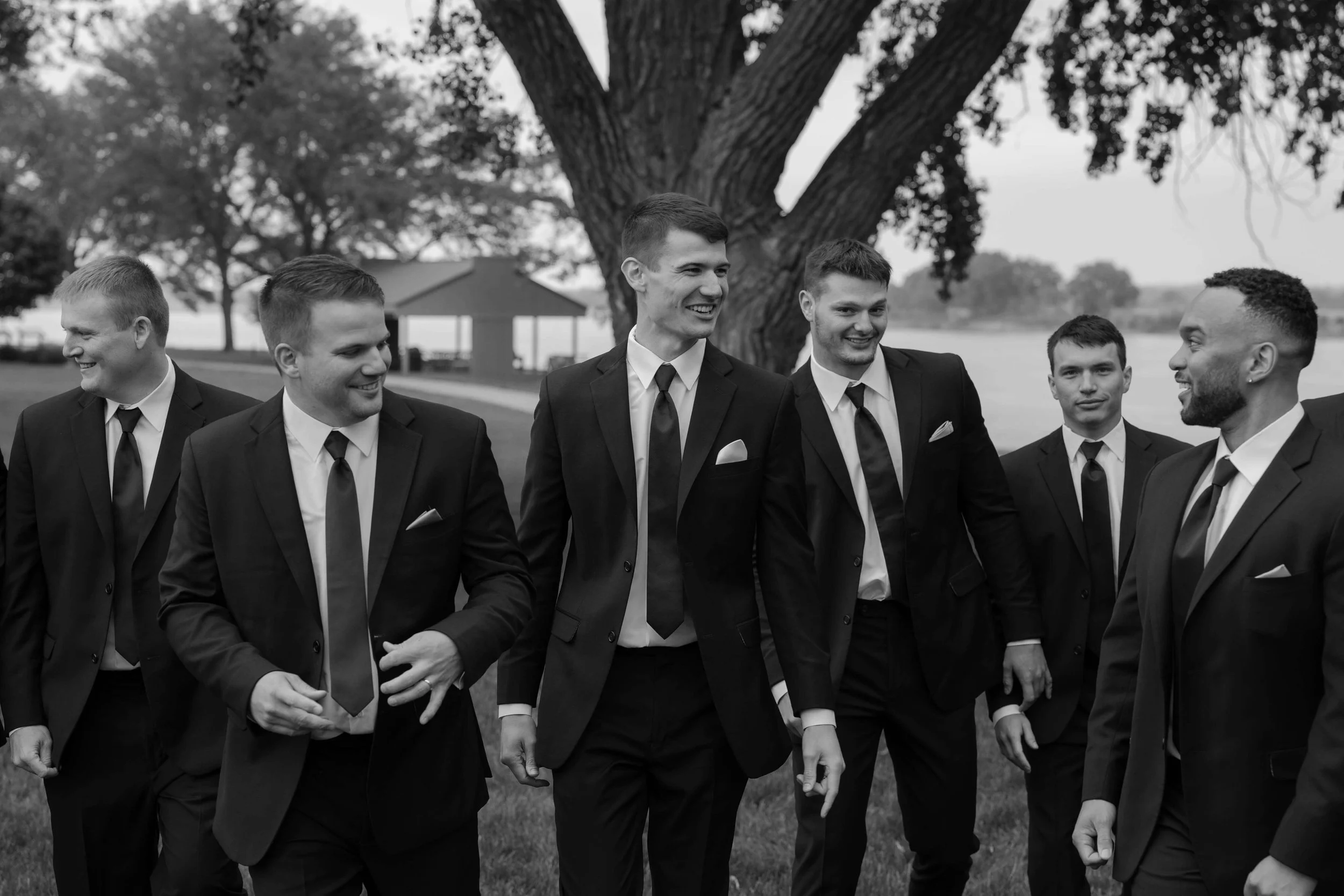 Groom on his wedding day in Yankton South Dakota with his groomsmen