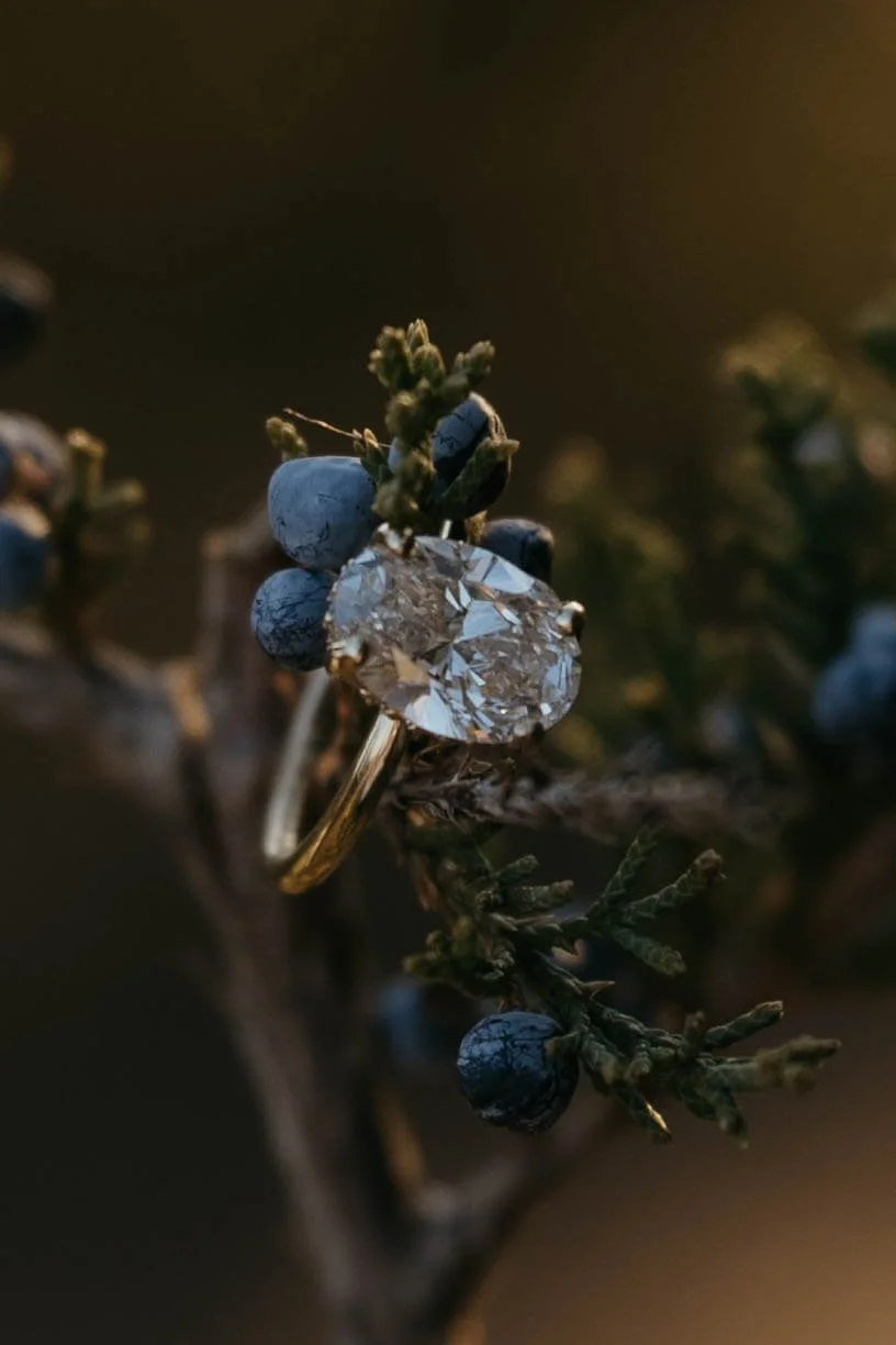 Ring photo at engagement session in Sioux Falls.