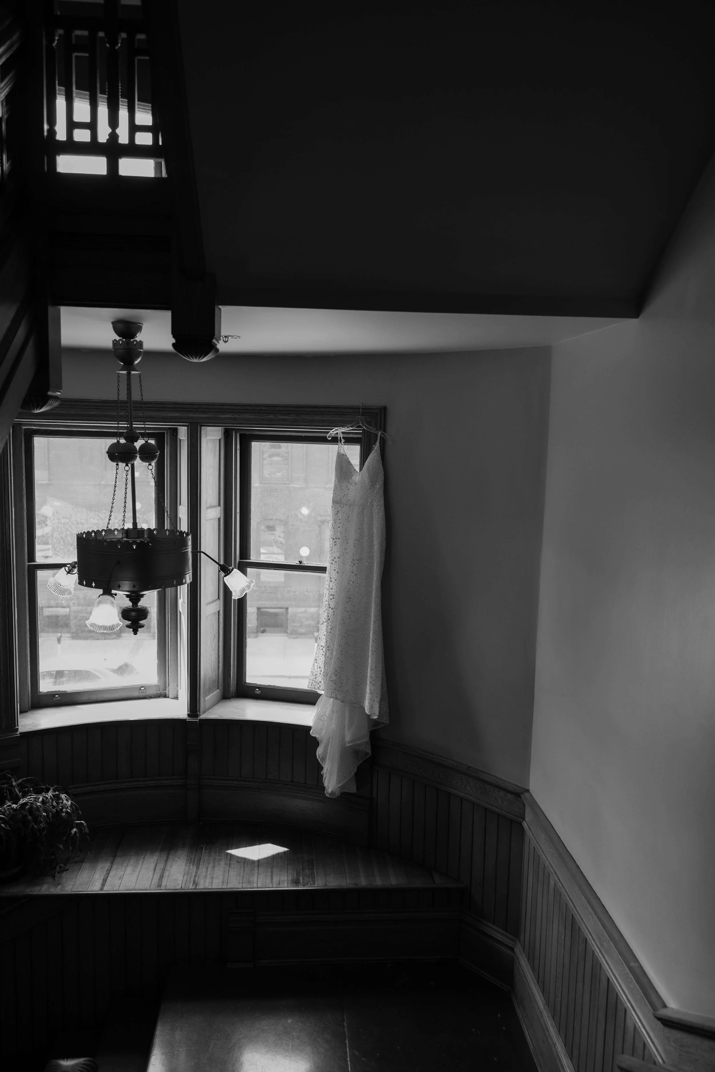 Photo of bride's dress at the Old courthouse museum in downtown Sioux Falls.
