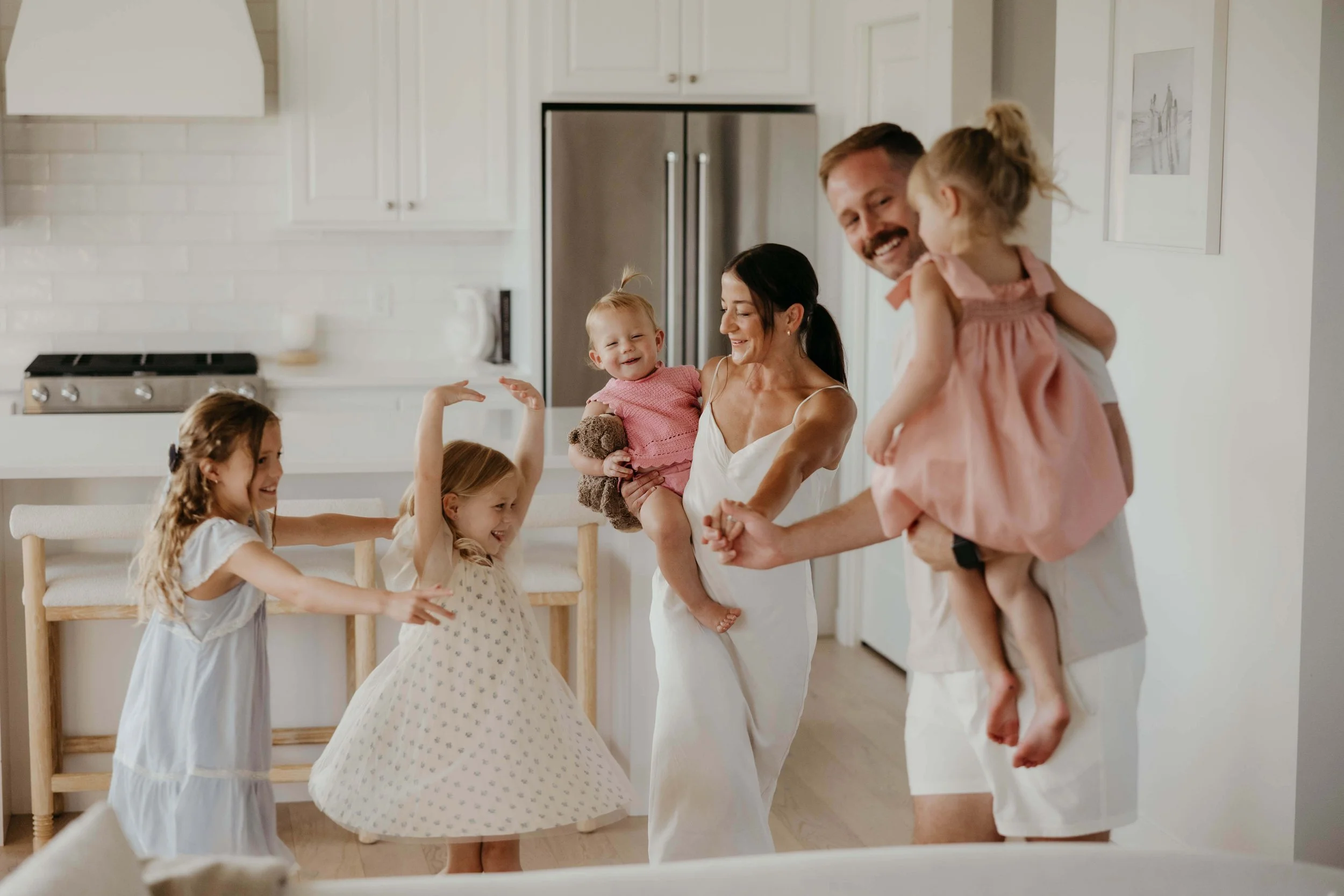 Family in their home near Brandon South Dakota doing lifestyle family photos.