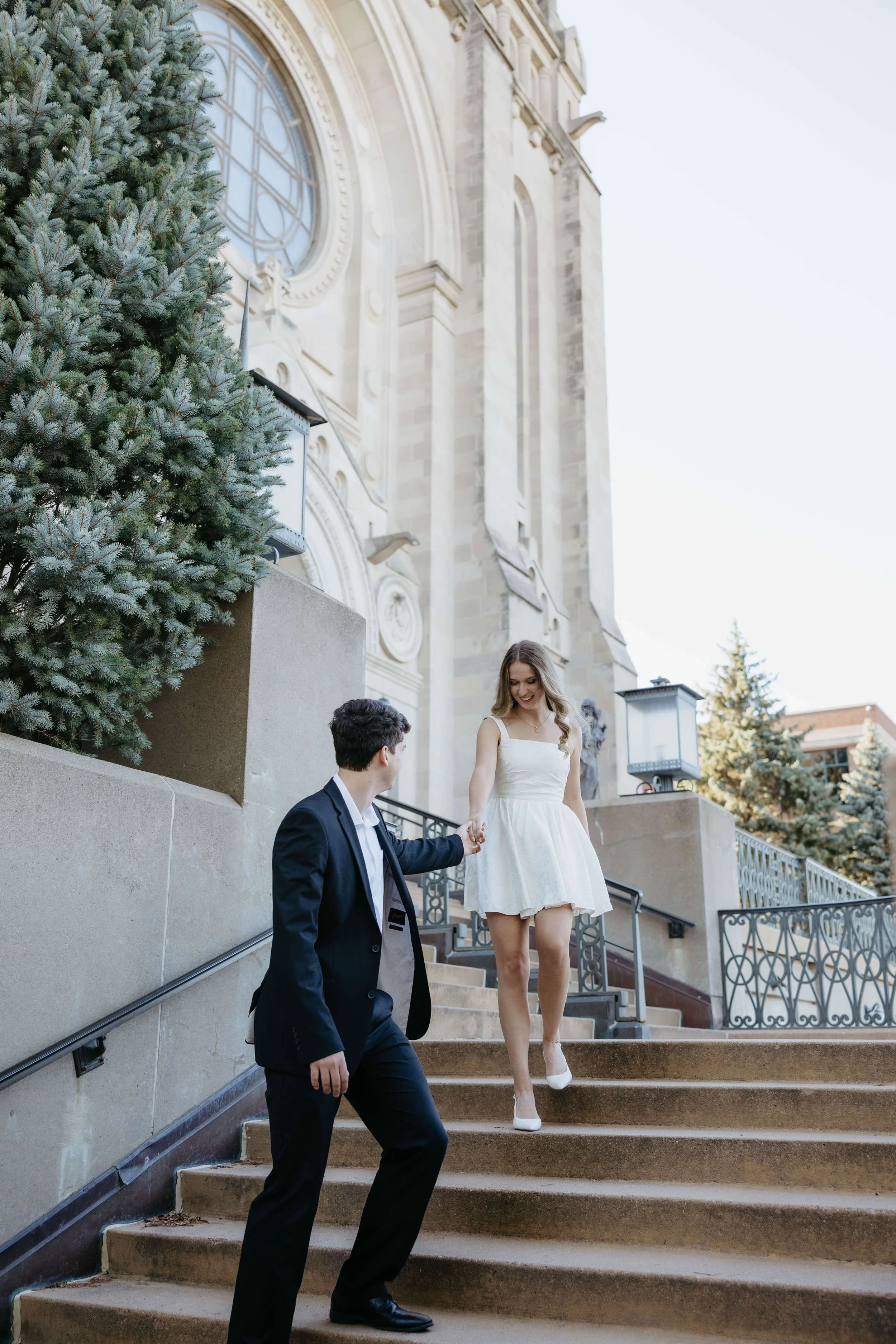 Engagement Session at St Josephs Cathedral in Downtown Sioux Falls, with Jenna Heckel Photography.