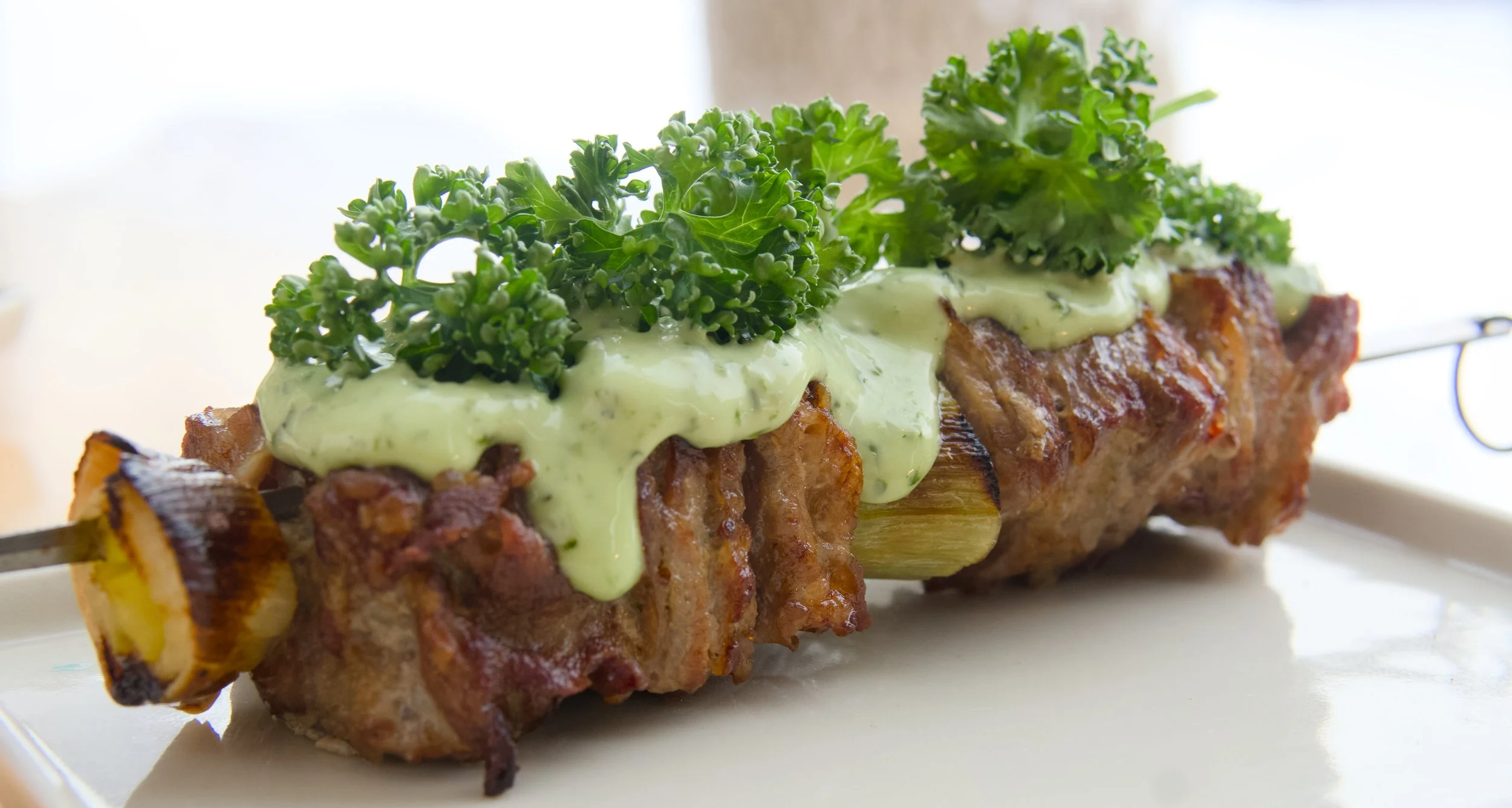 Beef and pork skewers