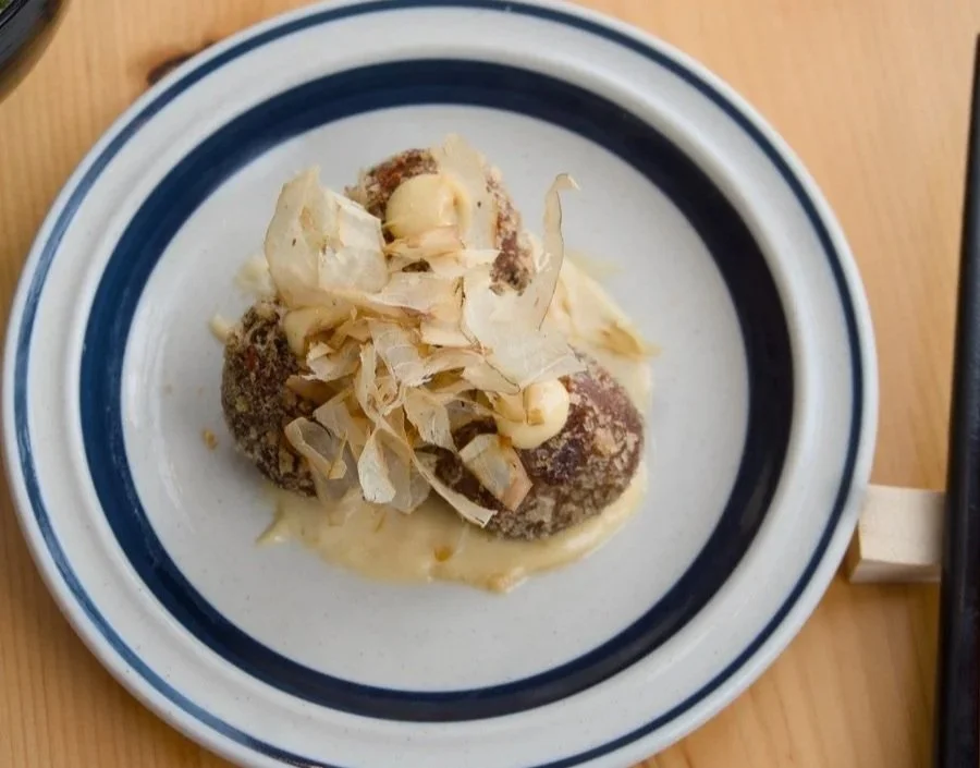Beef and pork meatballs with katzuobushi