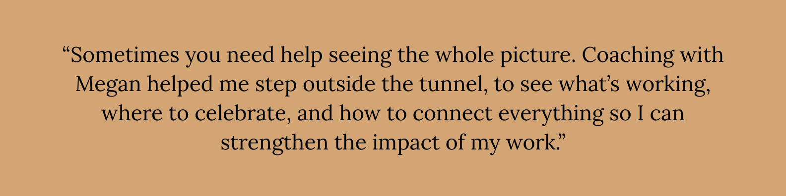 Case study for business coaching with Megan