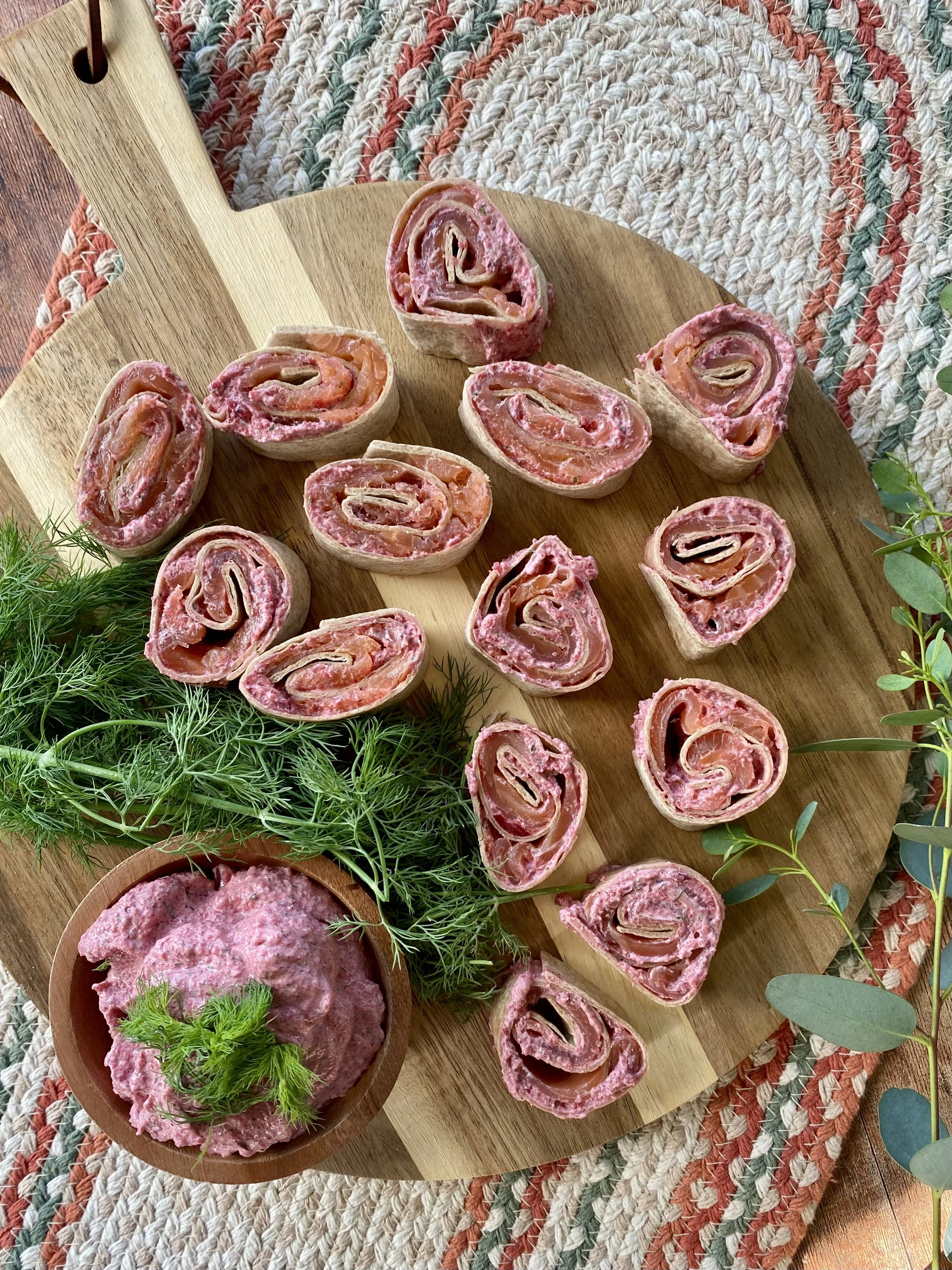 Pickled Beets and Smoked Salmon Roll-ups