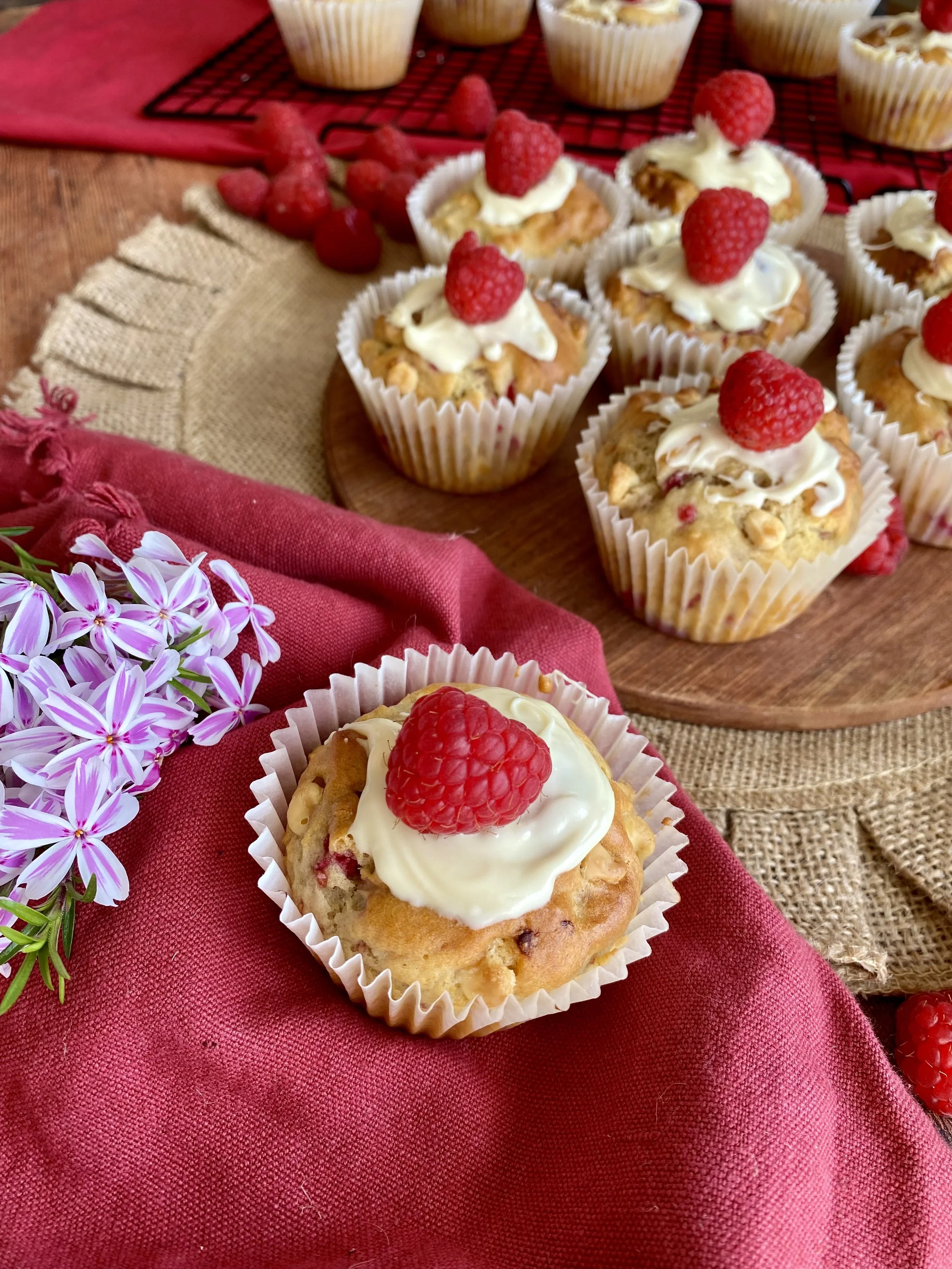Raspberry White Chocolate Muffins