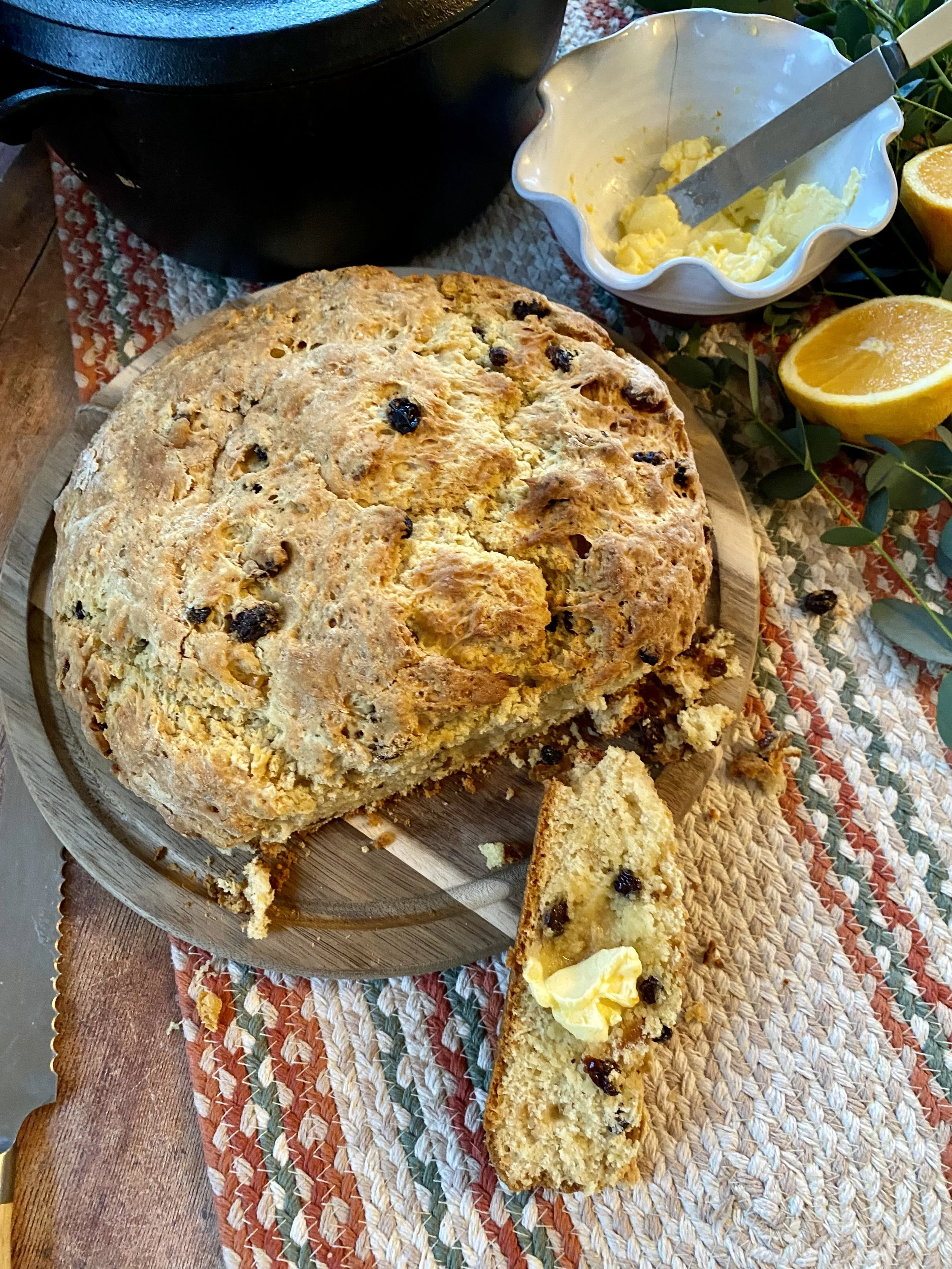Cardamon Luxury Fruit Soda Bread with Orange Butter