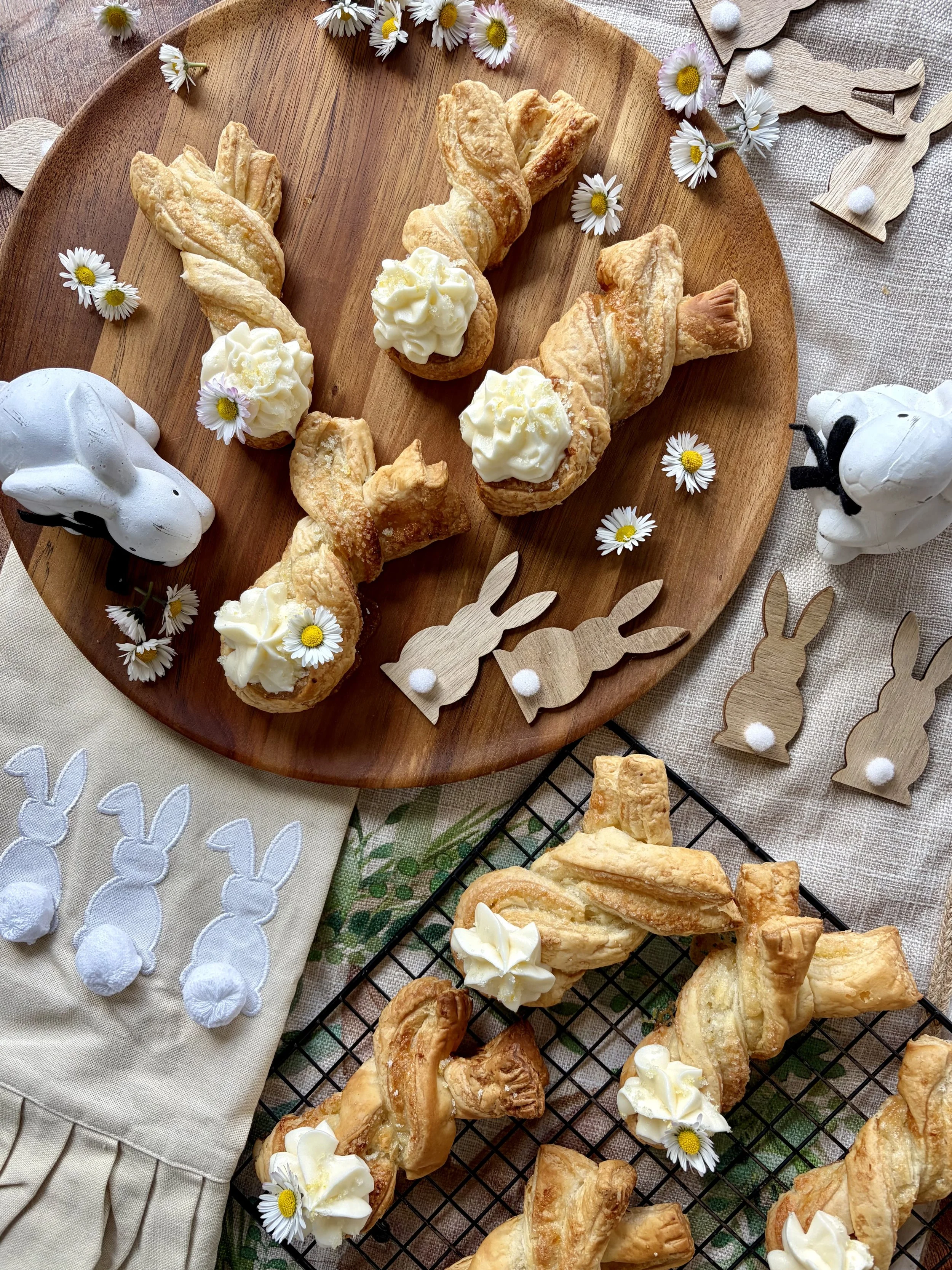 Lemon Sugar Bunny Twists with Lemon Cream Cheese Frosting