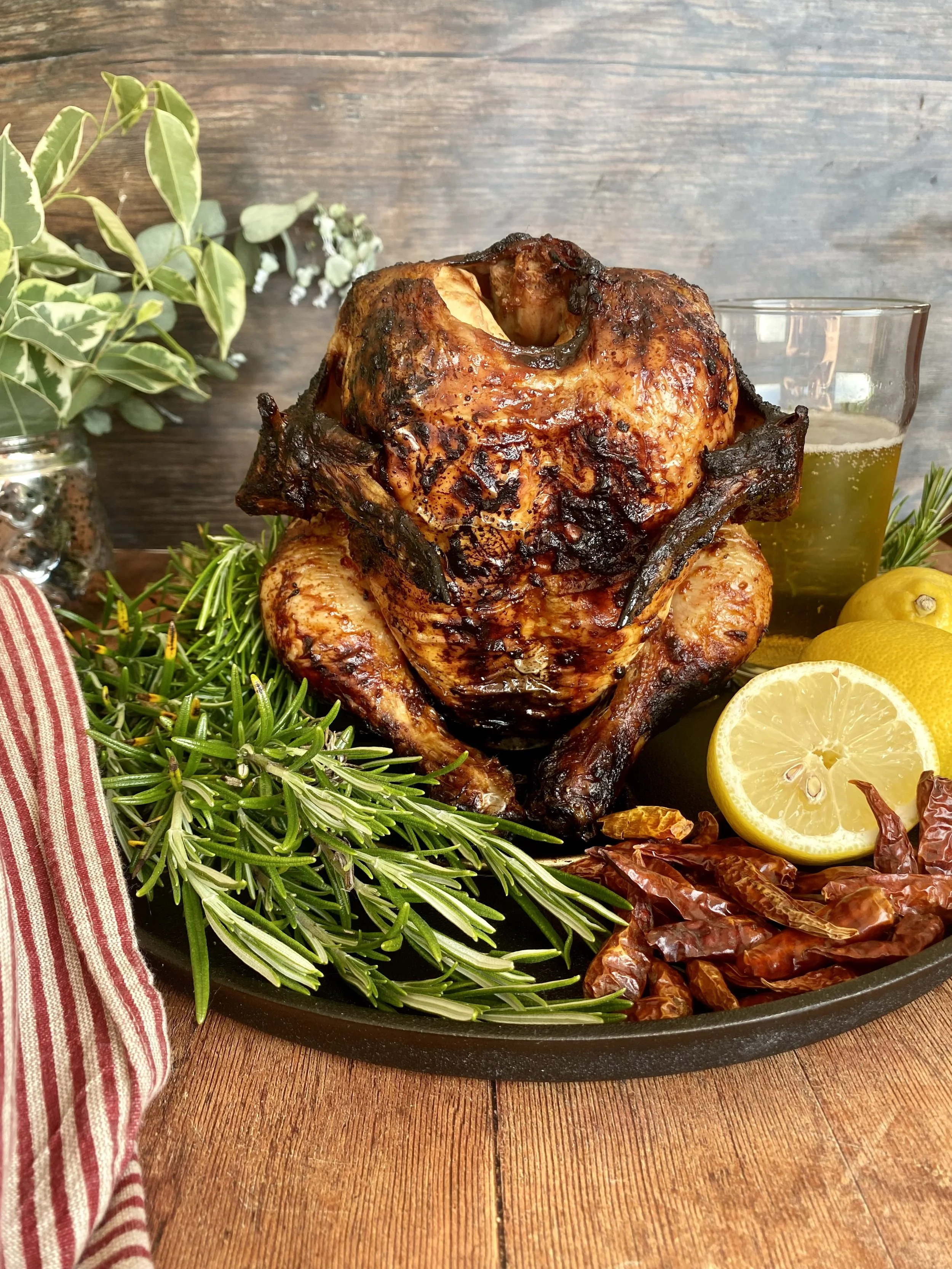 Harissa Beer Can Barbecue Whole Chicken