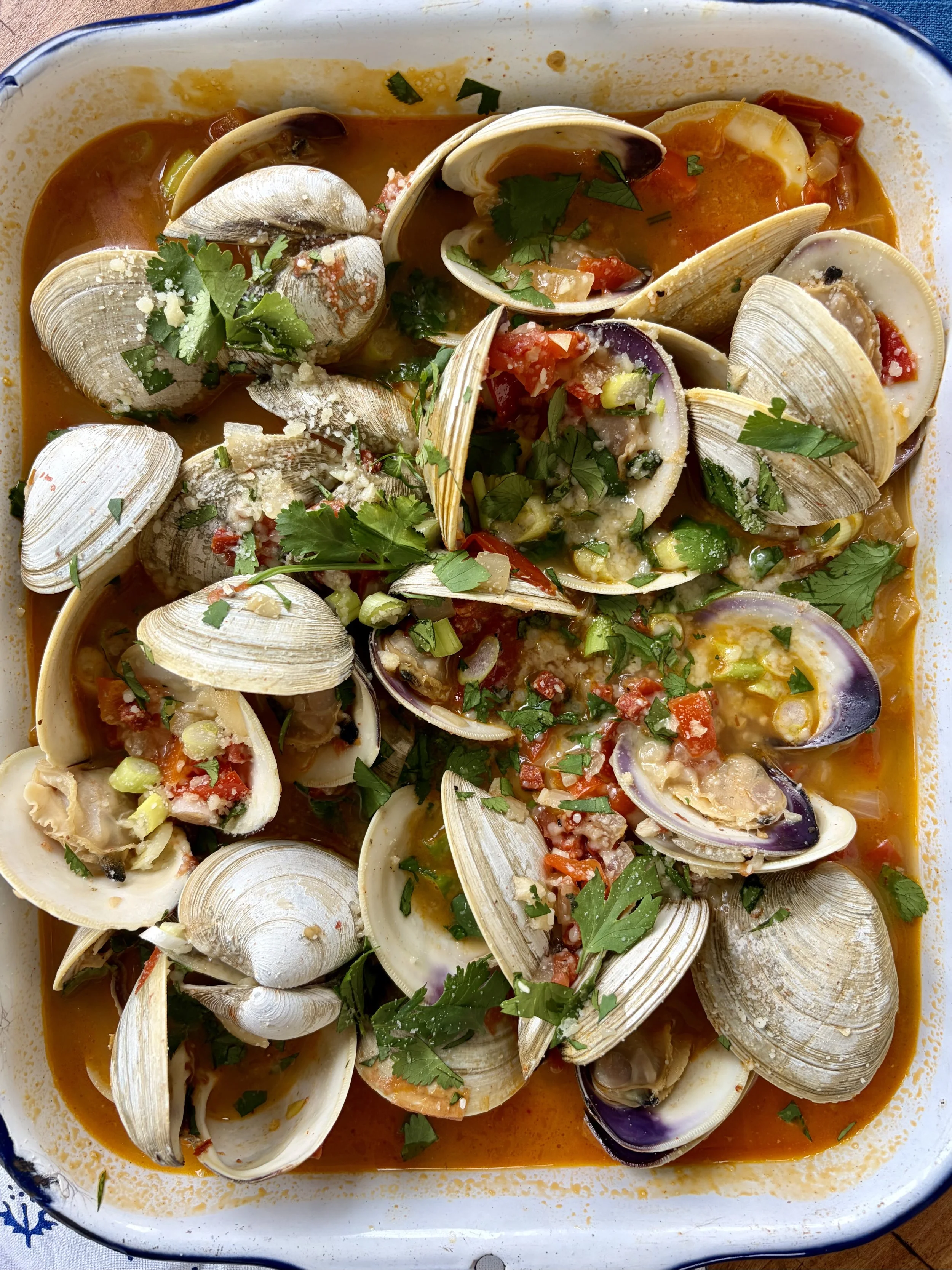 Chorizo and White Wine Clams 