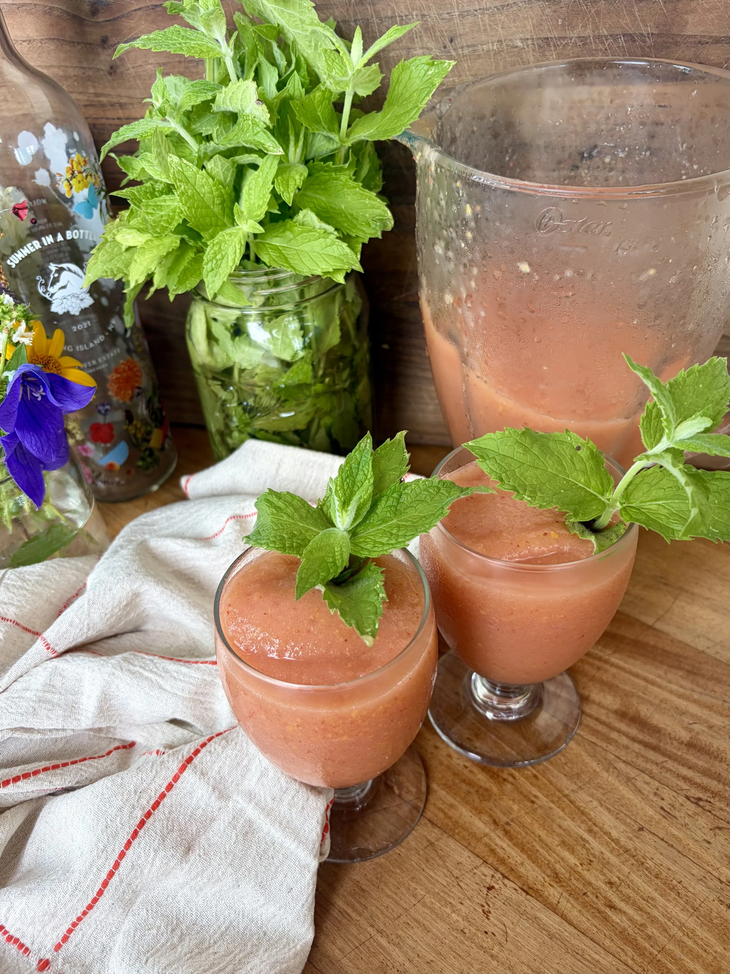 Peach Strawberry Frosé