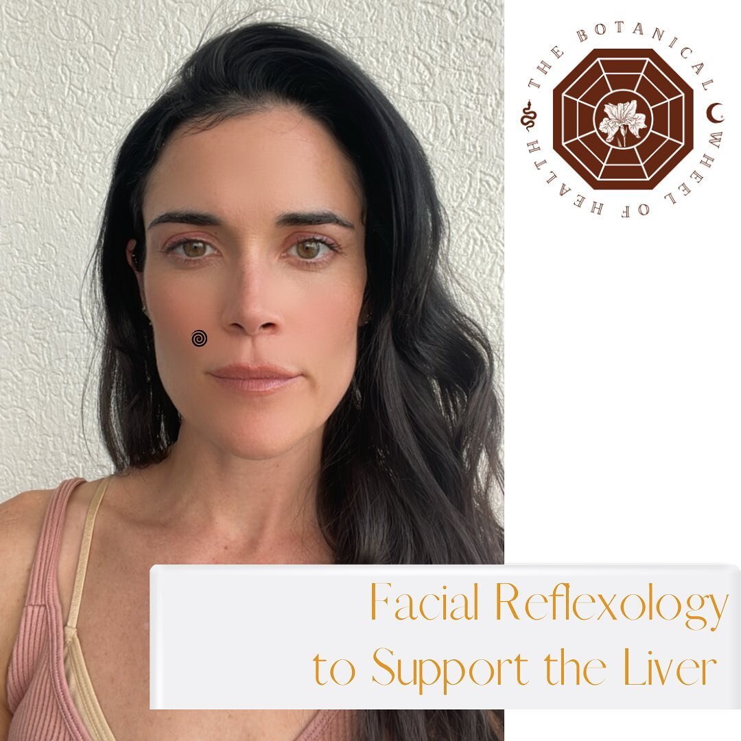 &bull;a quick facial reflexology point that will help support the liver, warm and detox the body, and improve the glow of your skin

&bull; to locate: draw a line on the right side of your face directly inline with the base of your nose and out to th
