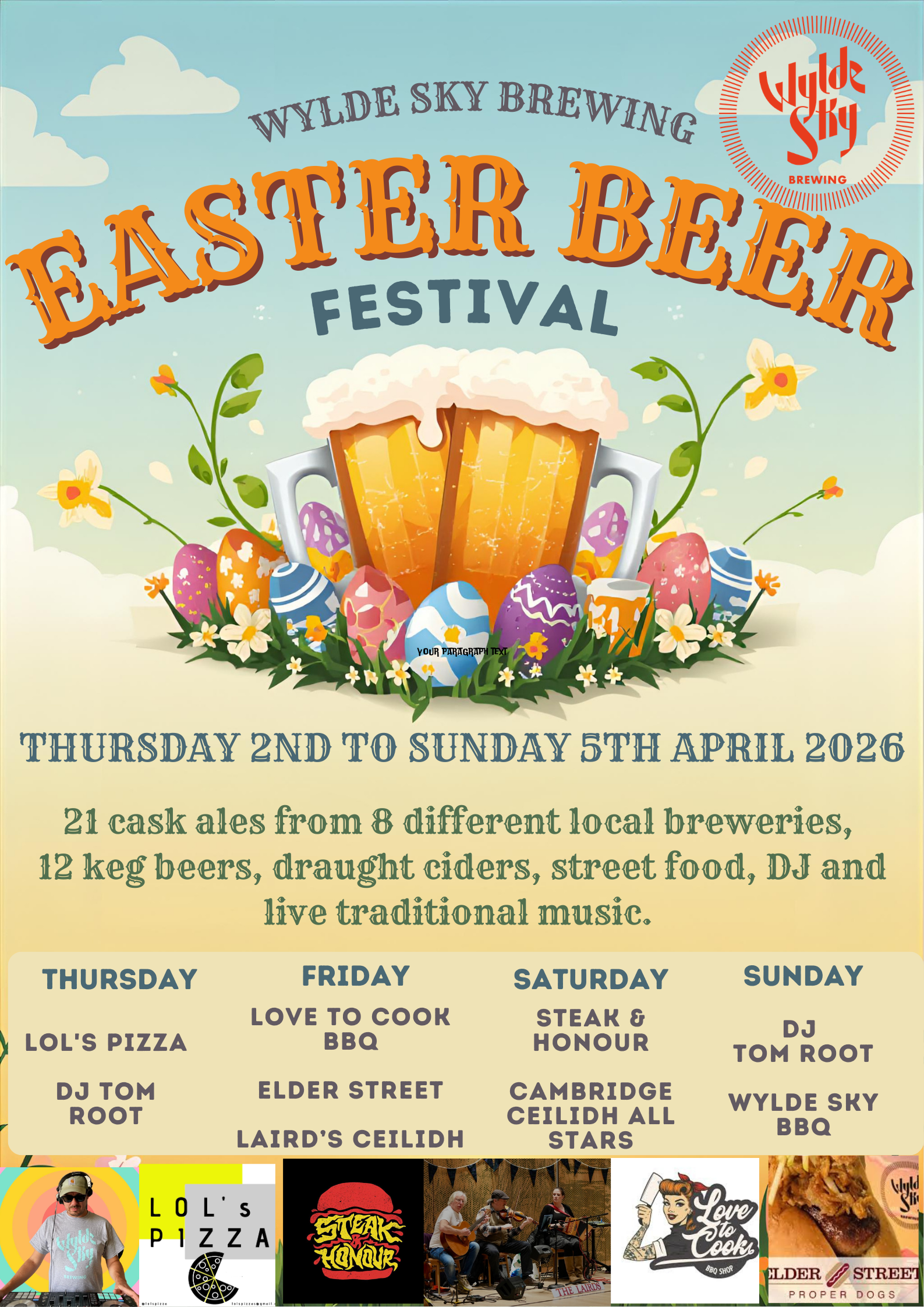 WYLDE SKY BEER FESTIVAL | LIVE MUSIC FROM Cambridge Ceilidh All-Stars | FOOD TRUCK Steak &amp; Honour