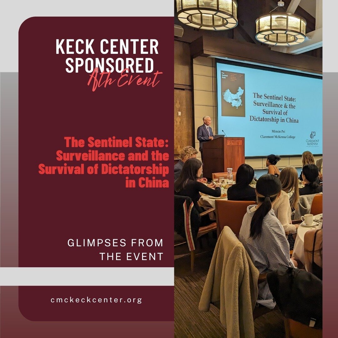 Recently, the Keck Center hosted an Athenaeum dinner talk with Professor Pei. Students had the opportunity to hear Professor Pei discuss the surveillance state of China, the topic of his newest book, and engage with questions after. Thank you for joi