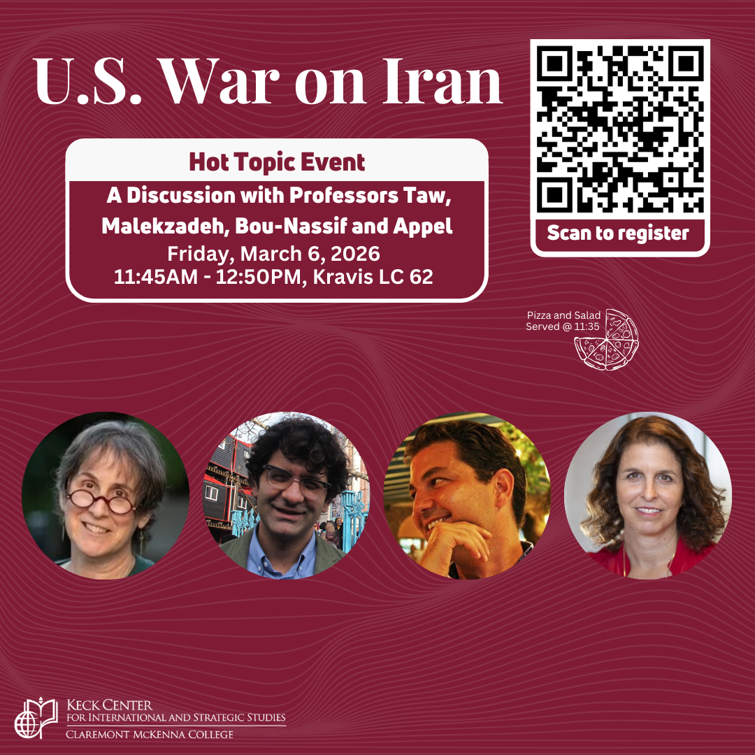 Hot Topic Discussion on the US War on Iran with Professors Taw, Malekzadeh, Bou Nassif, and Appel
