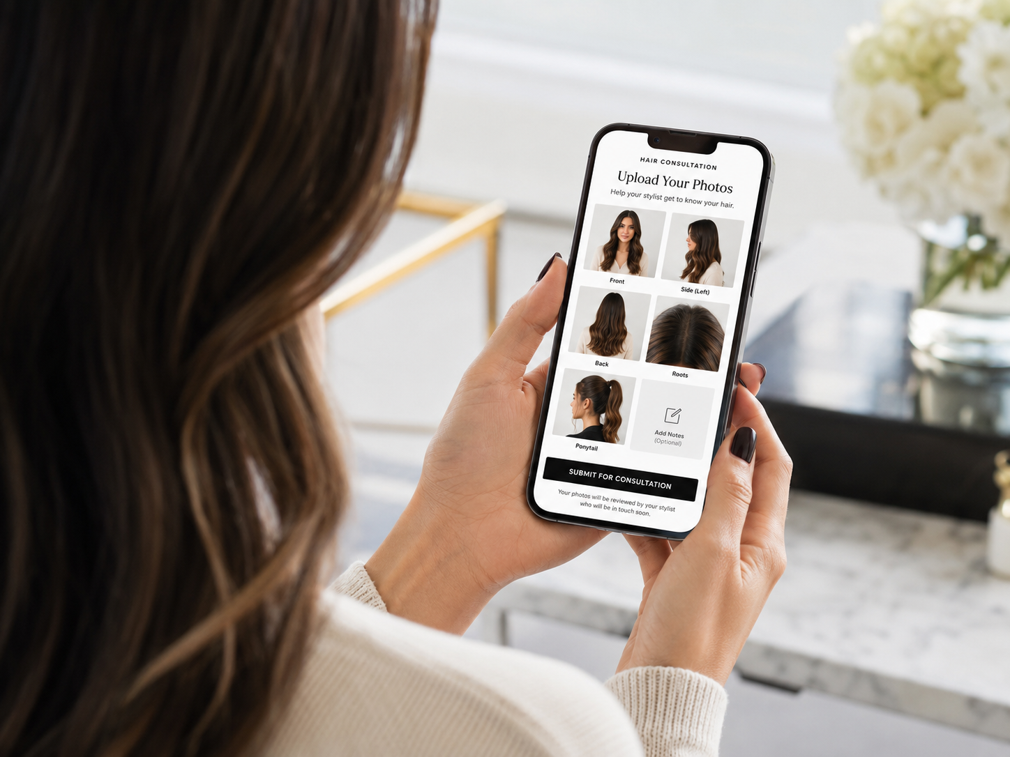 Photos to submit for a new client digital hair consultation