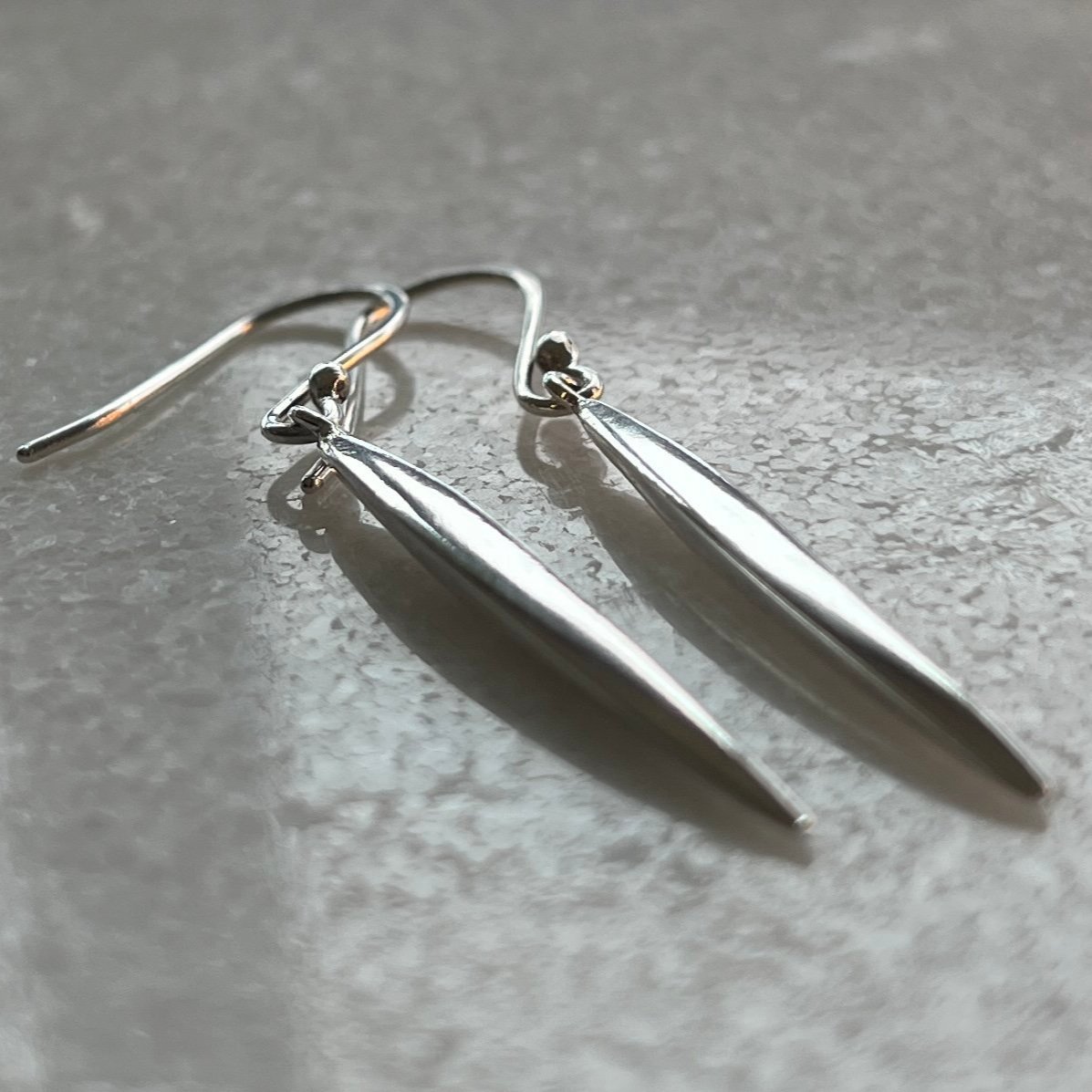 Koromiko leaf silver earrings made in NZ