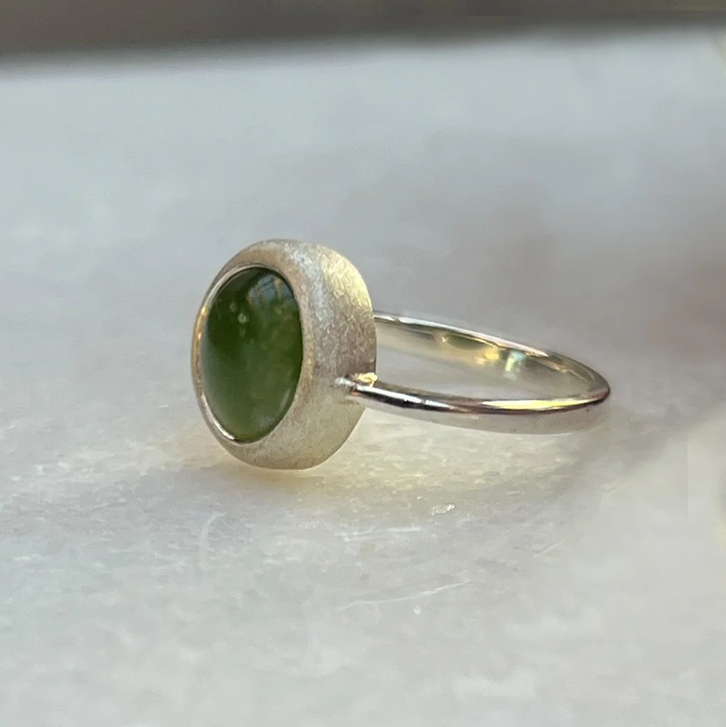 Pounamu silver Nova ring