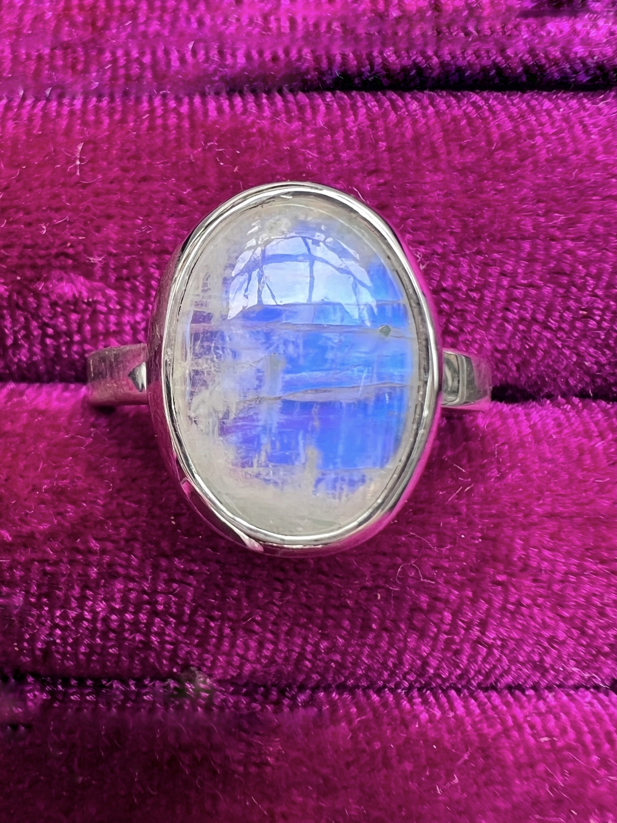 Australian Moonstone and sterling silver ring