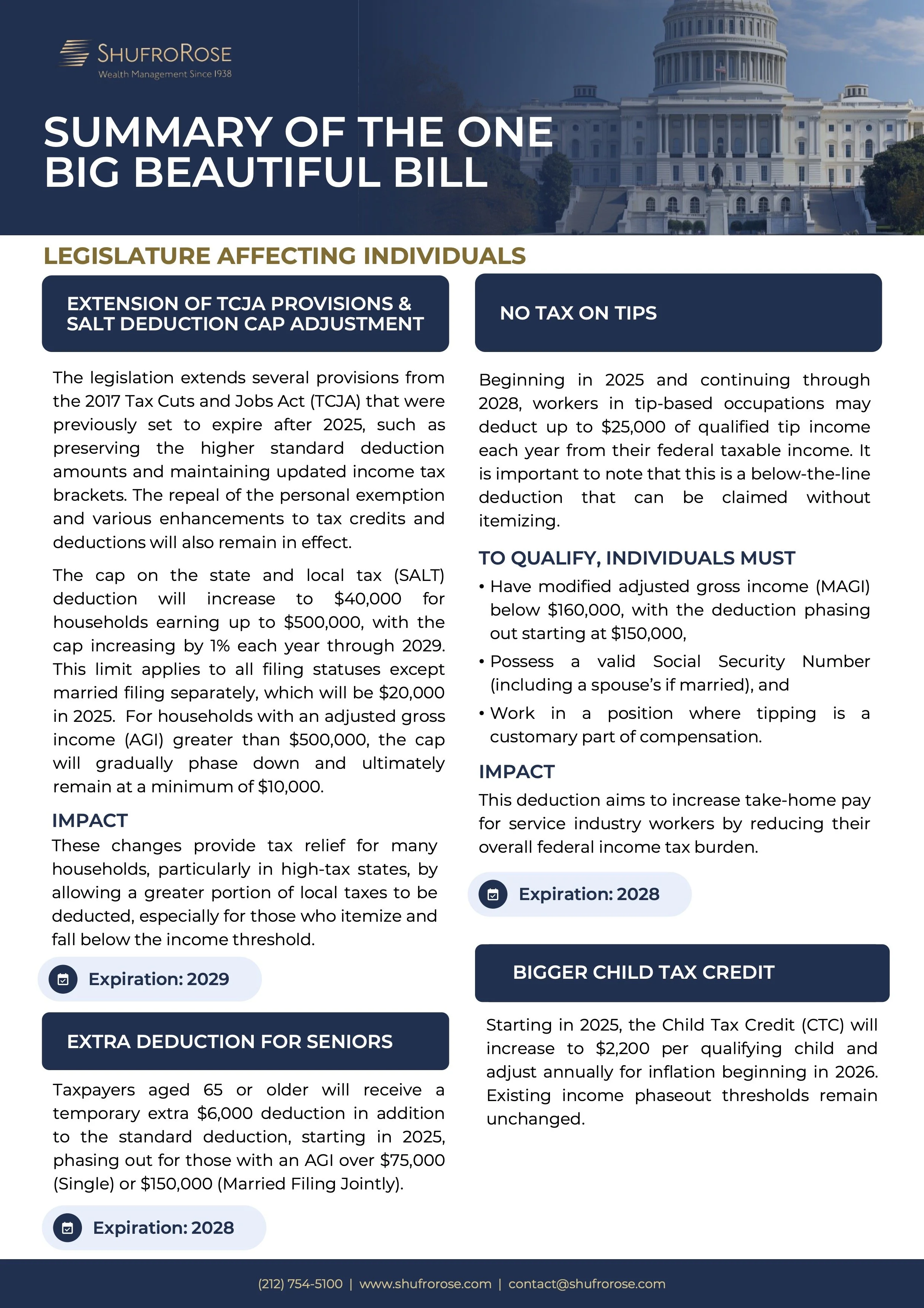 Summary of the One Big Beautiful Bill