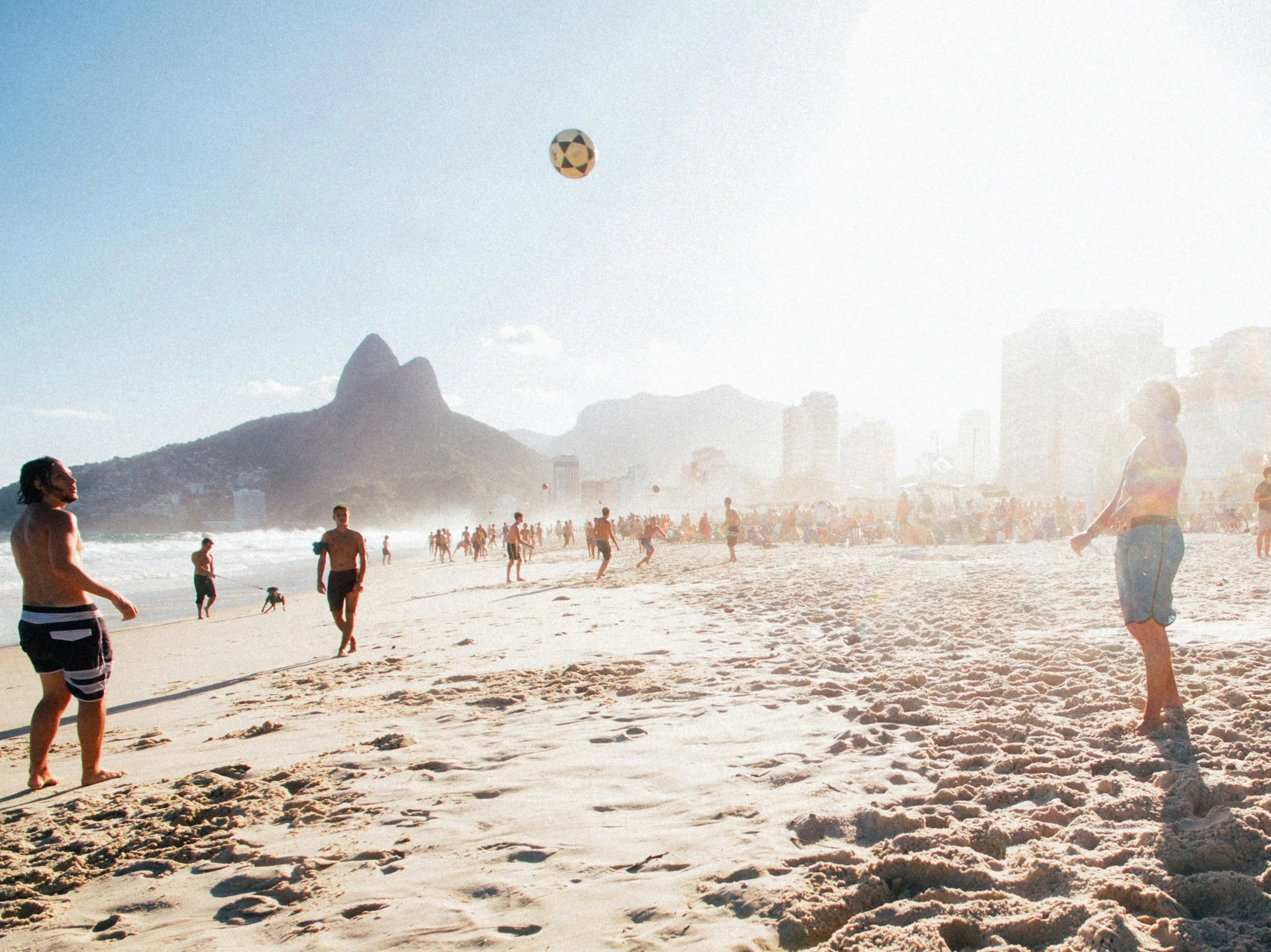 soccer ball on Brazilian beach