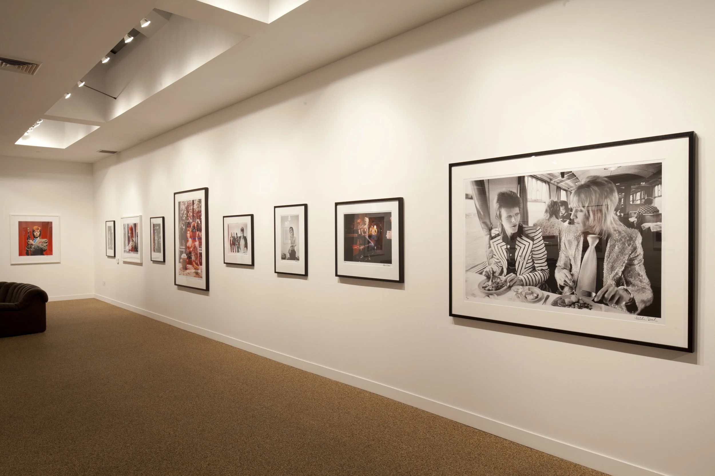 Mick Rock exhibition of David Bowie photographs at TASCHEN Gallery. Installation photographs by Gregory Bojorquez.