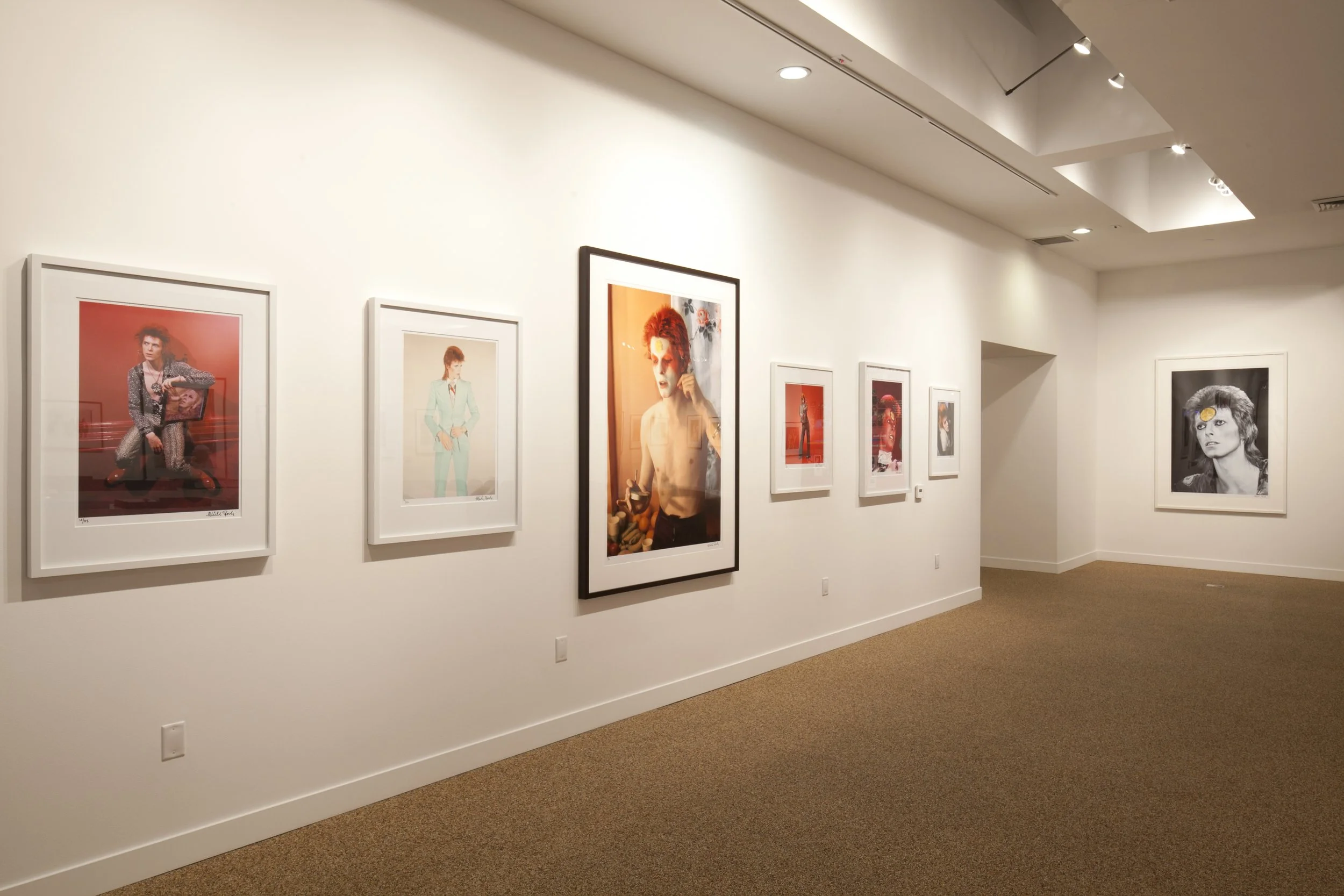 Mick Rock exhibition of David Bowie photographs at TASCHEN Gallery. Installation photographs by Gregory Bojorquez.