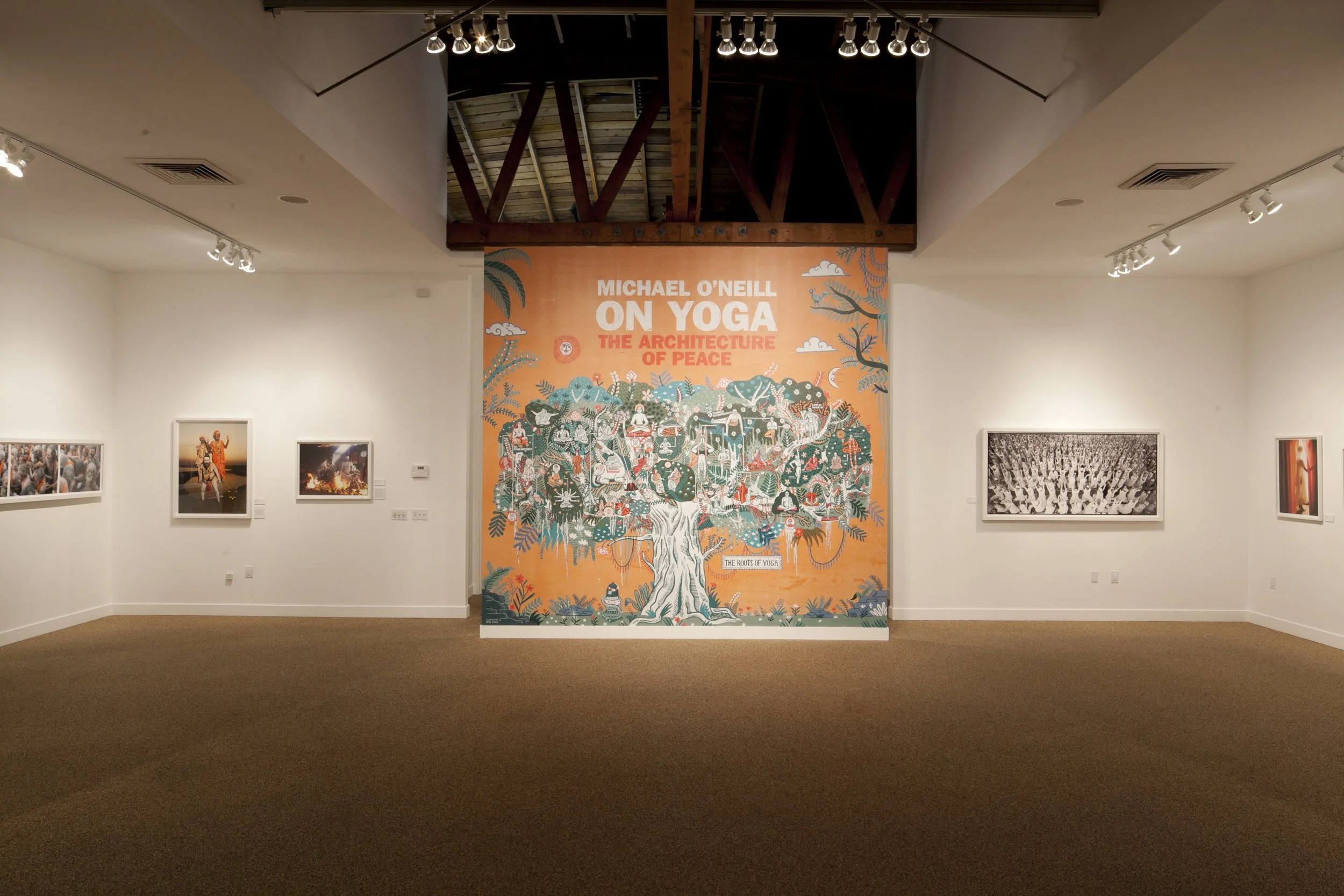 TASCHEN Gallery Los Angeles interior during Michael O'Neill's On Yoga: The Architecture of Peace exhibition. Photograph by Gregory Bojorquez.