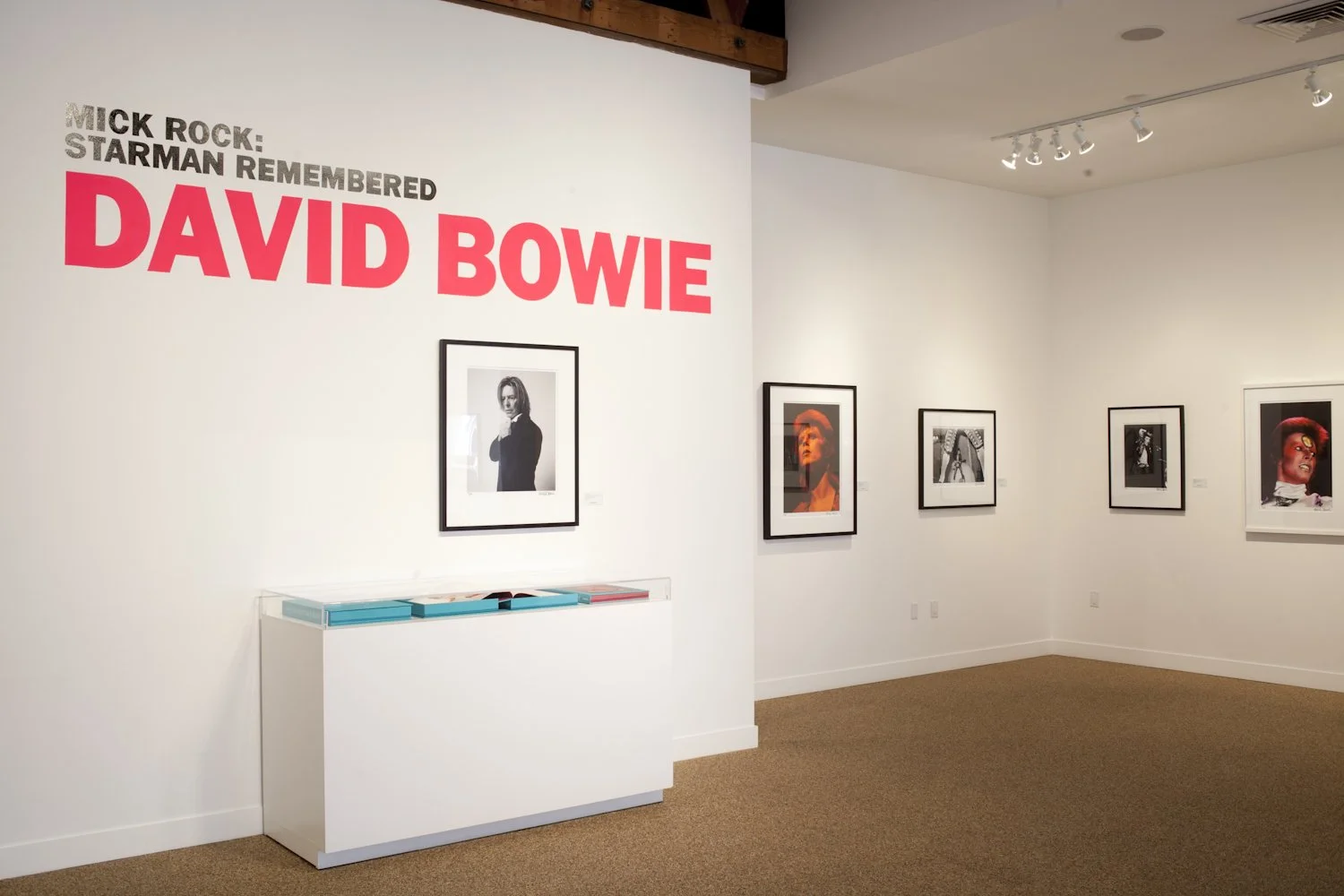 Mick Rock exhibition of David Bowie photographs at TASCHEN Gallery. Installation photographs by Gregory Bojorquez.