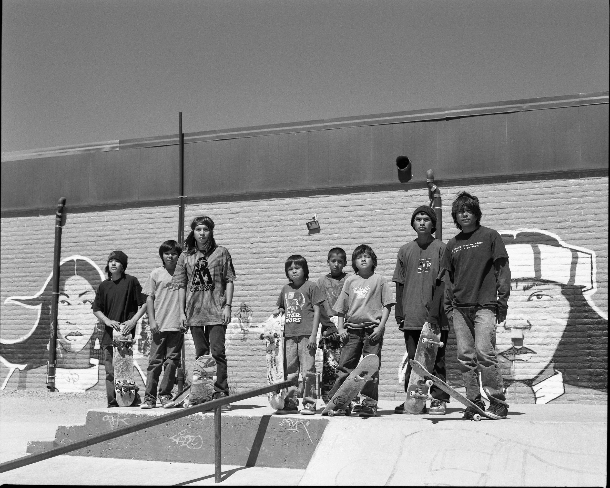 Apache Skate Team, San Carlos Reservation, AZ. 2008, Silver gelatin print, Edition of 10 plus 2 AP, 16x20 in