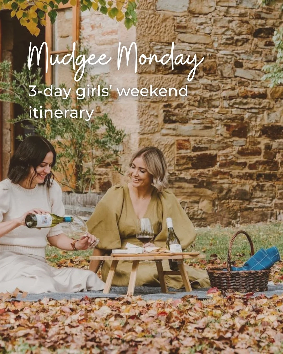 Get the girls together for this dreamy Mudgee retreat 😍👭 Make it a Mudgee Monday &amp; use your annual leave wisely to soak up three fun-filled days with your fave friends 🤗
 
From shopping &amp; nature trails, to morning yoga &amp; long lunches, 