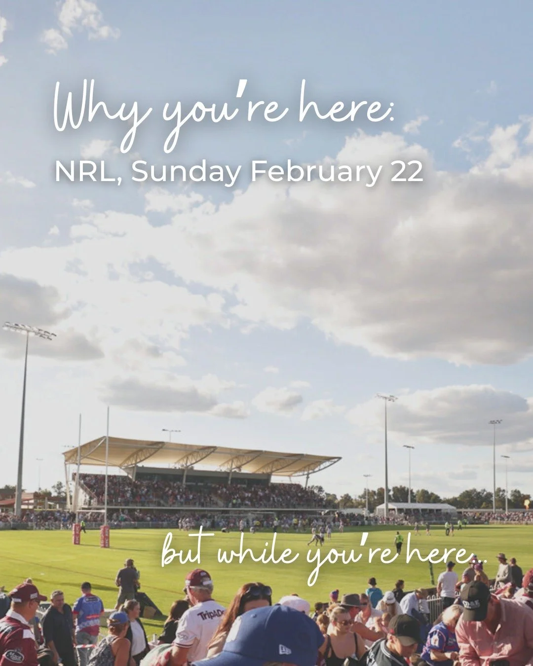 Come for the footy, stay for the fun 😉 If you're in town for the NRL match on Feb 22, don&rsquo;t forget to explore the rest of the @mudgeeregion while you&rsquo;re here! Cellar doors for friends &amp; families, delicious cafes on the main street, a
