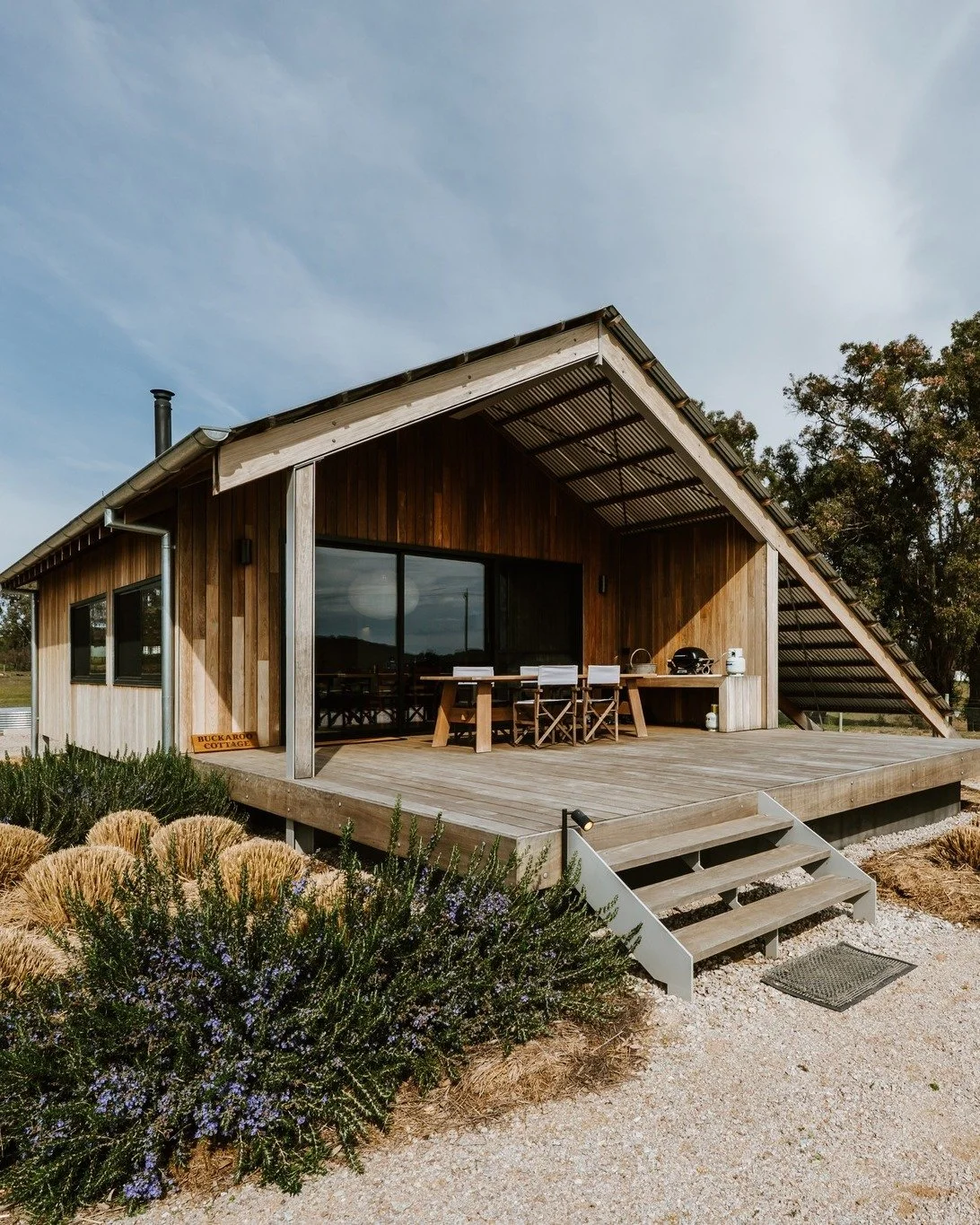 NEW PROPERTY | Meet Buckaroo Cottage 🏡
 
This two-person stay is the cutest country cottage you&rsquo;ve ever seen, complete with award-winning architecture, stylish fit-out &amp; sweeping rural views 🌿😍
 
Start the day with alfresco breakfast &am