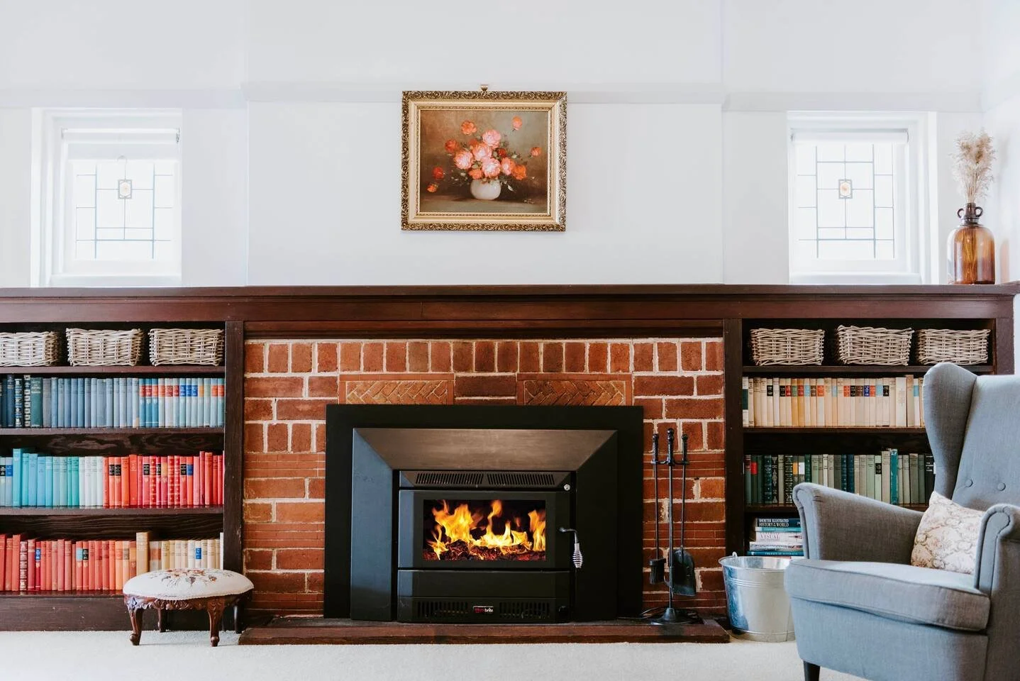 Mortimer Cottage Mudgee fireplace Accommodation Bliss Stays