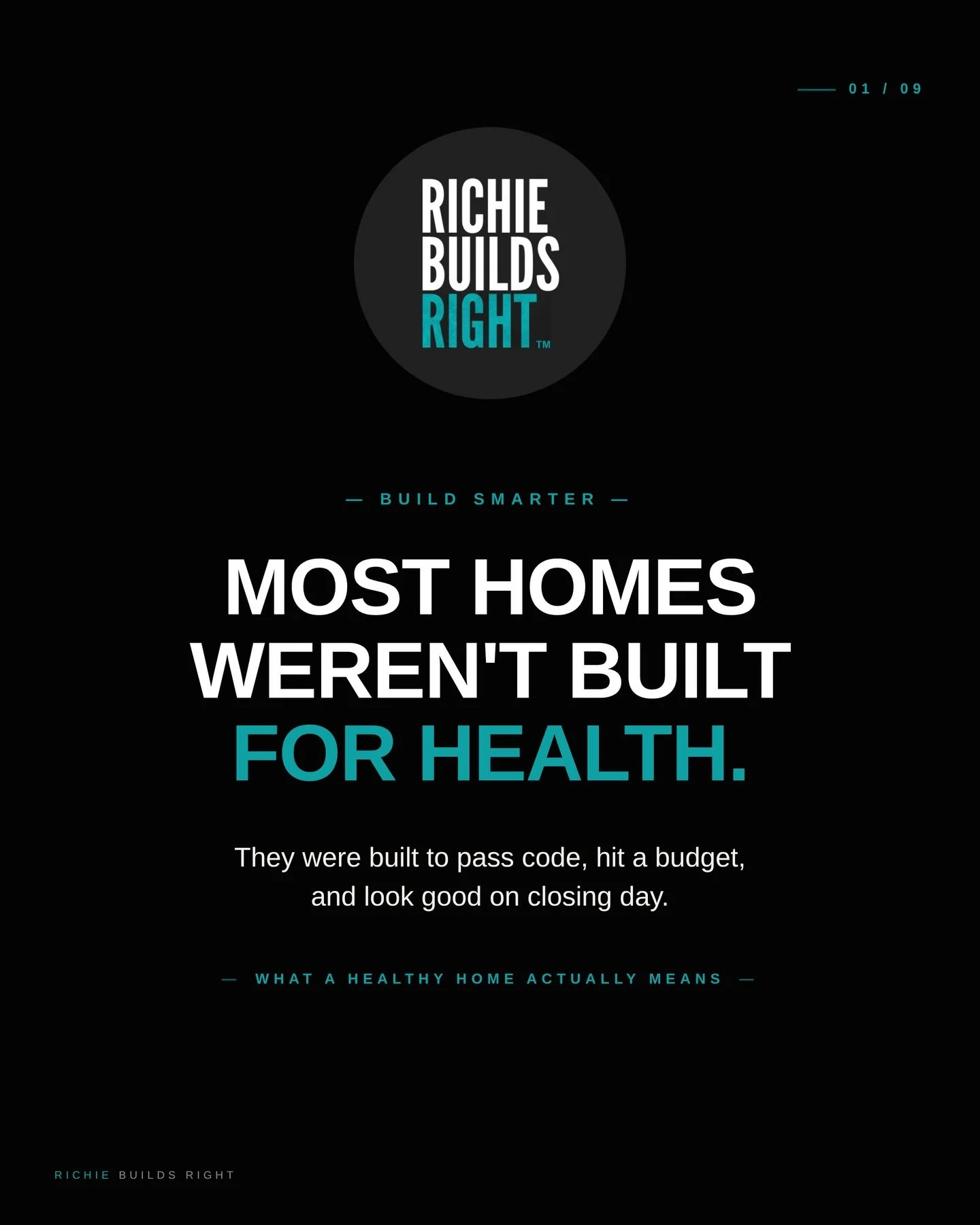A healthy home protects the people inside it.

Most homes don&rsquo;t.

Not because every builder is trying to do it wrong, but because the industry has been focused on passing inspection, moving fast, and making homes look good on closing day.

But 
