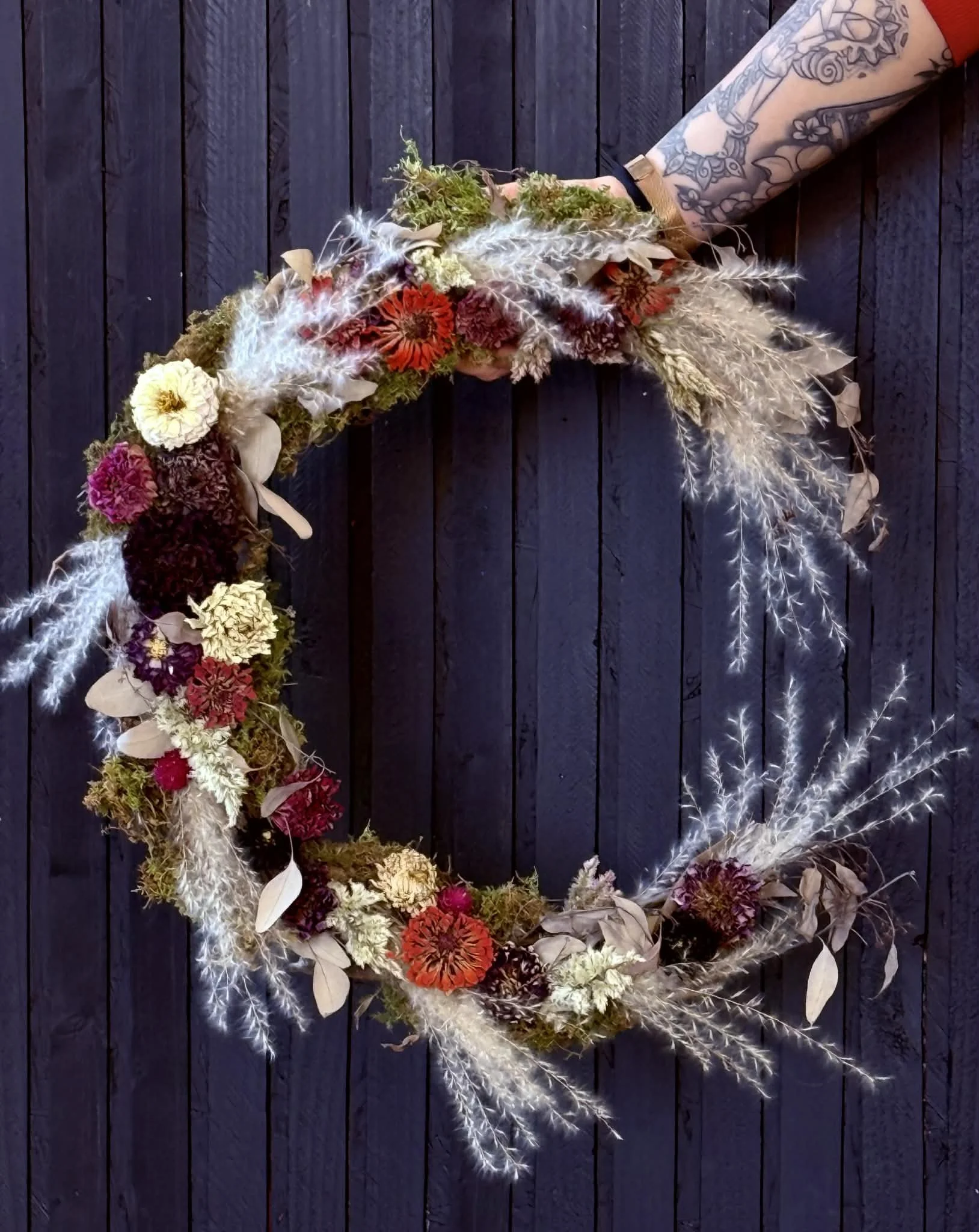 Everlasting Botanical Crescent Moon Wreath Workshop