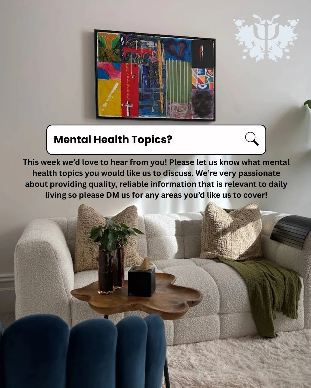 Your Choice!

This week we&rsquo;d love to hear from you! Please let us know what mental health topics you would like us to discuss. We&rsquo;re very passionate about providing quality, reliable information that is relevant to daily living so please 